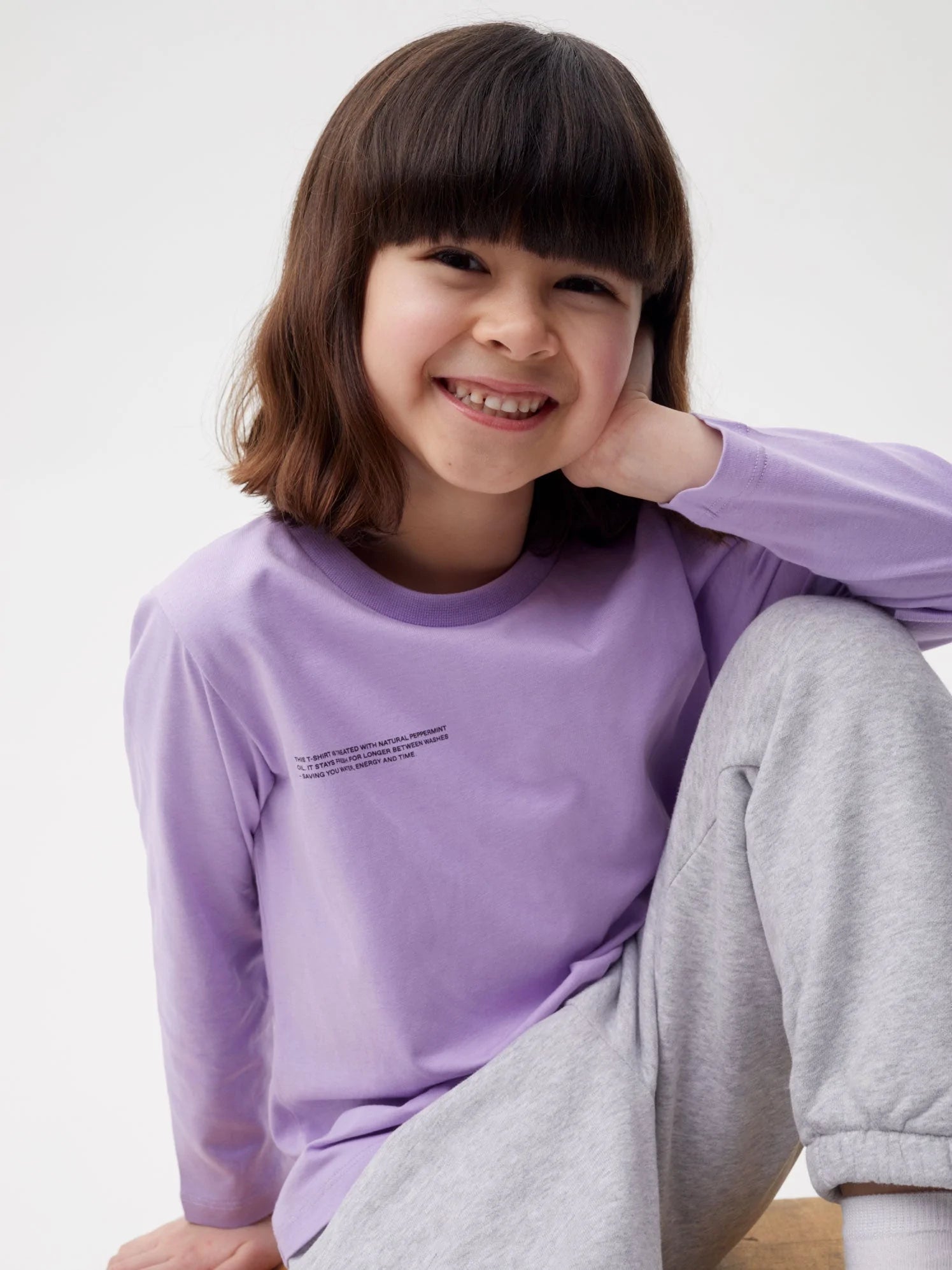 Kids Organic Cotton Long Sleeve T Shirt Orchid Purple