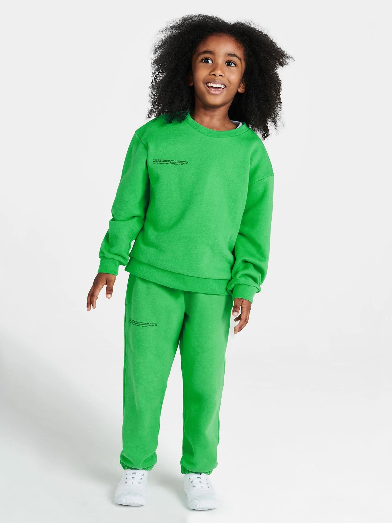 Kids Organic Cotton Sweatshirt Jade Green Model