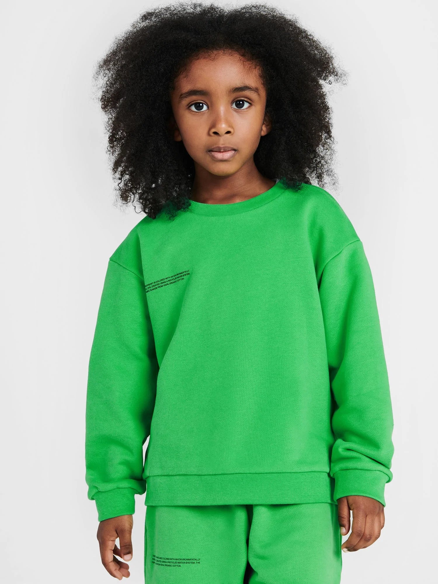 Kids Organic Cotton Sweatshirt Jade Green Model