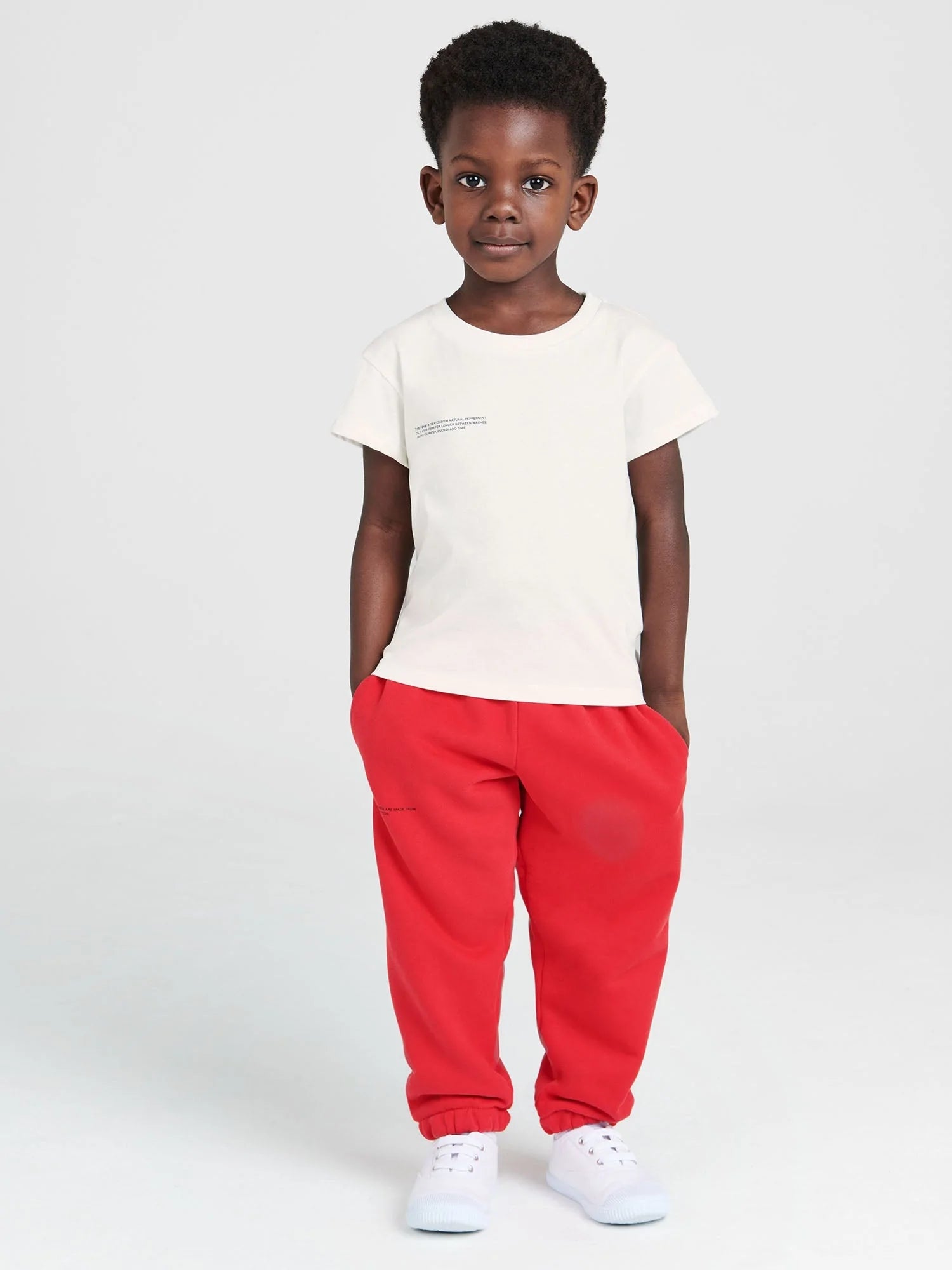 Kids Organic Cotton T Shirt Off White Model