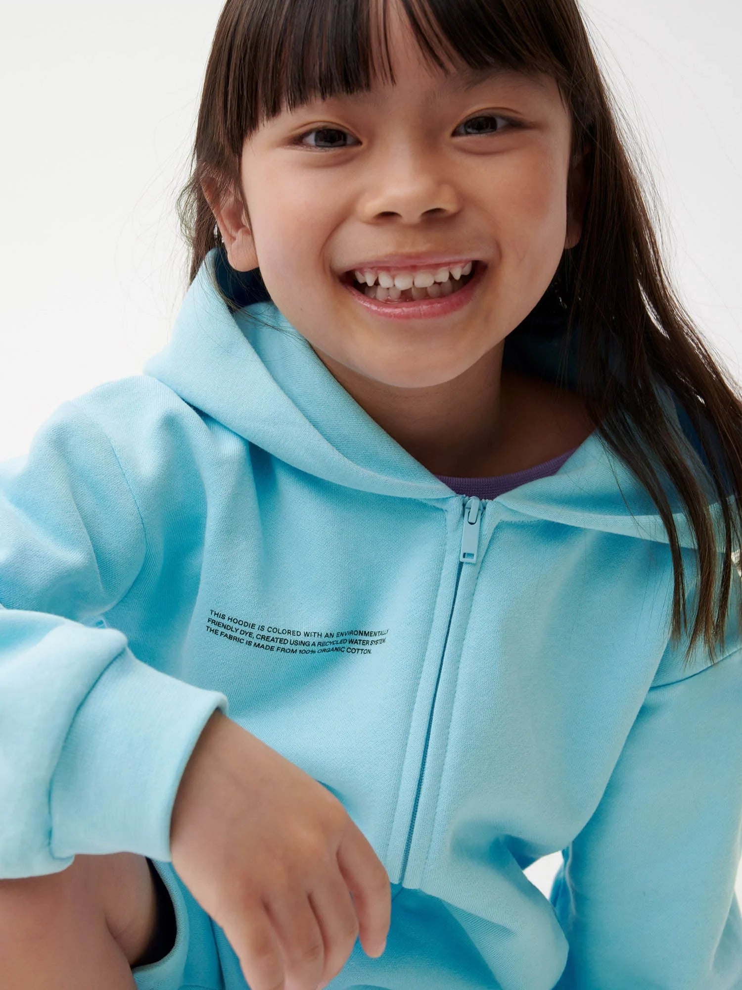 Kids Organic Cotton Zipped Hoodie Celestial Blue