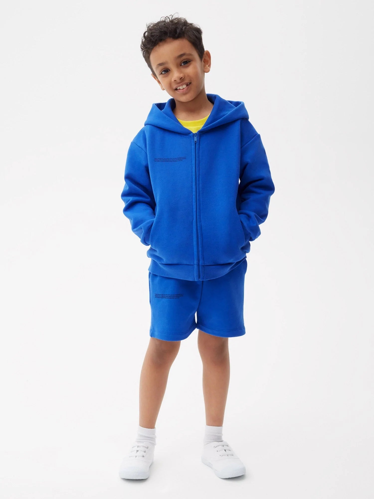 Kids Organic Cotton Zipped Hoodie Cobalt Blue