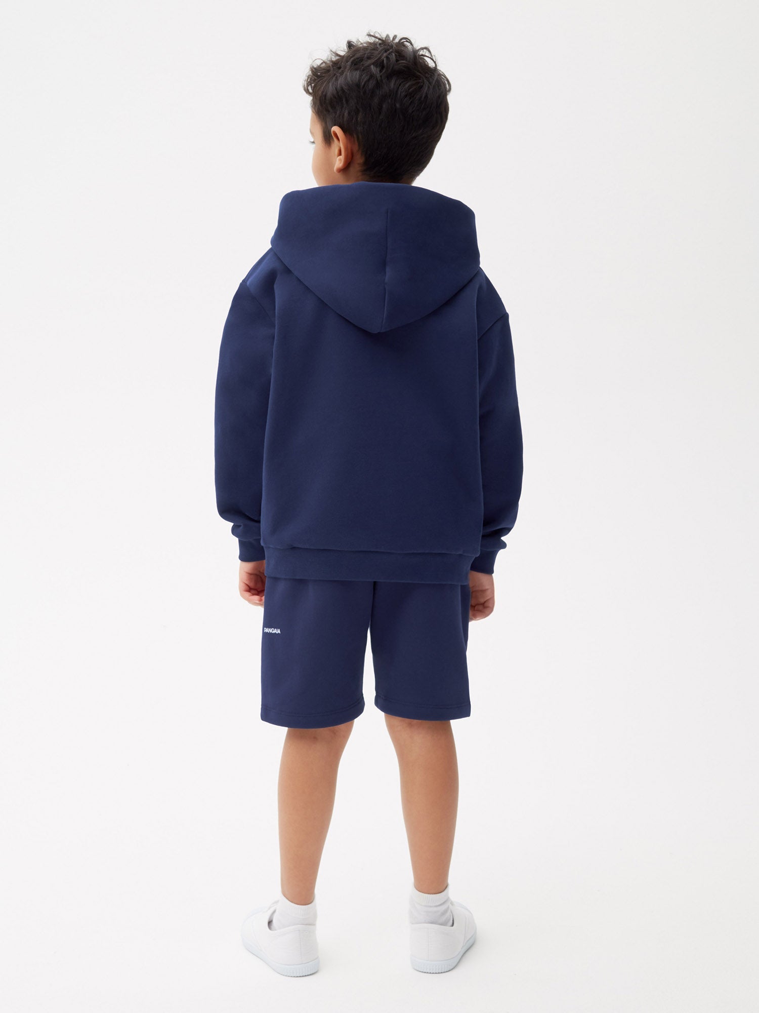 Kids Organic Cotton Zipped Hoodie Navy Blue