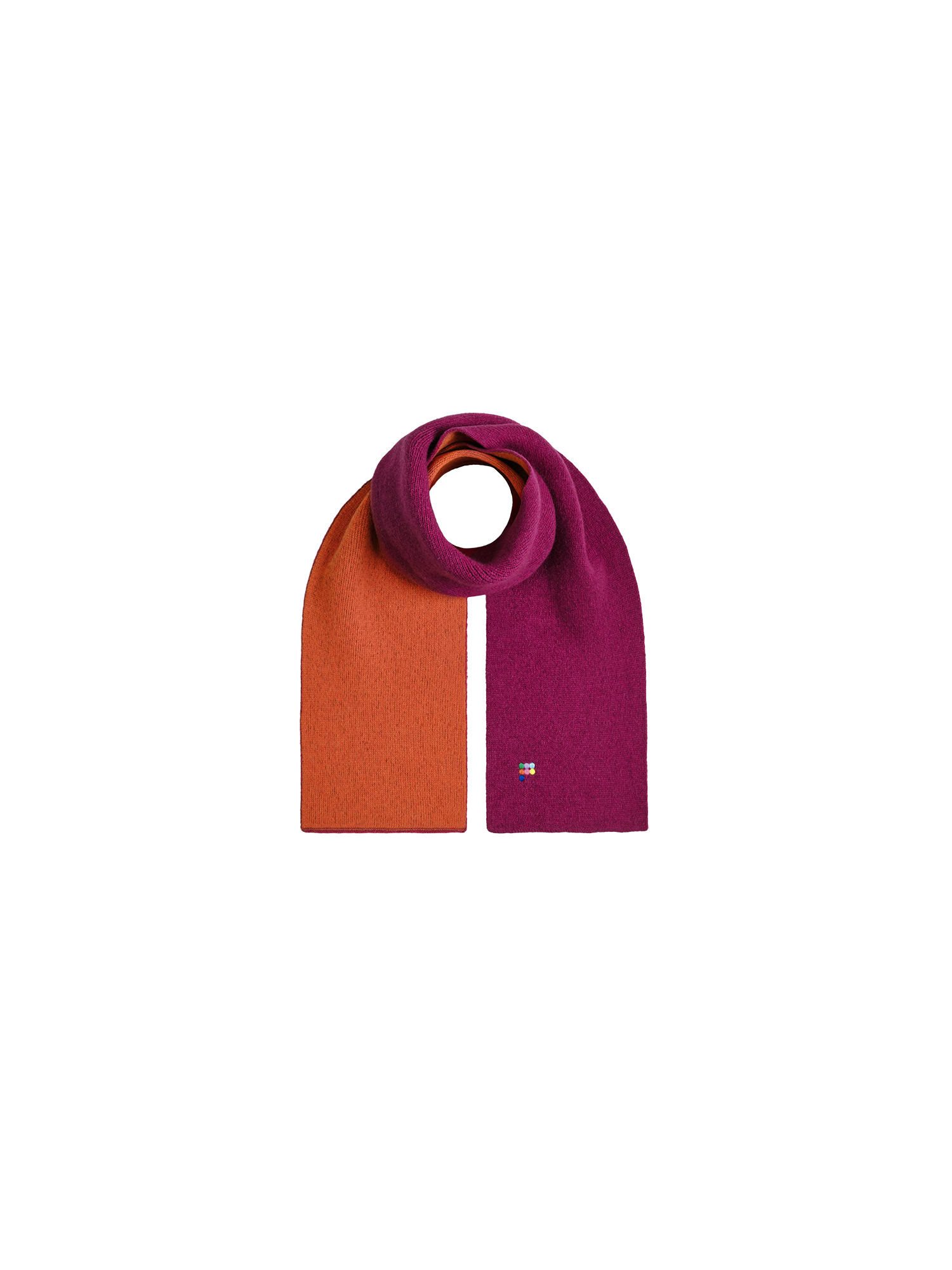 Kids Recycled Cashmere Bicolor Scarf—plum purple-packshot-3