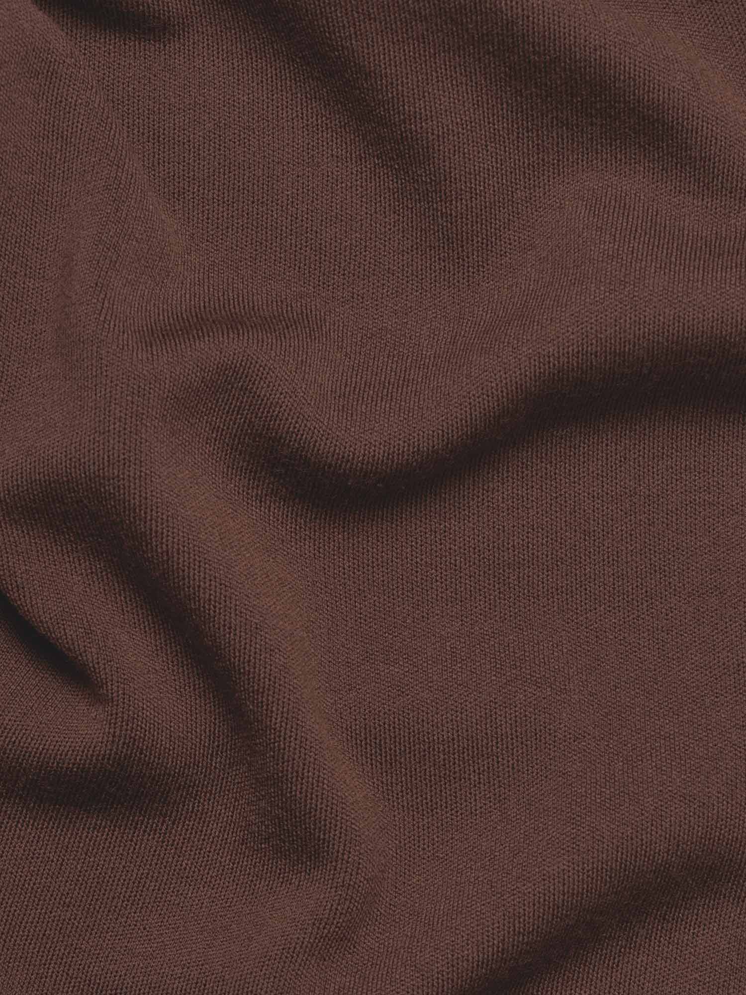 Merino Half Zip Hoodie Chesnut Brown