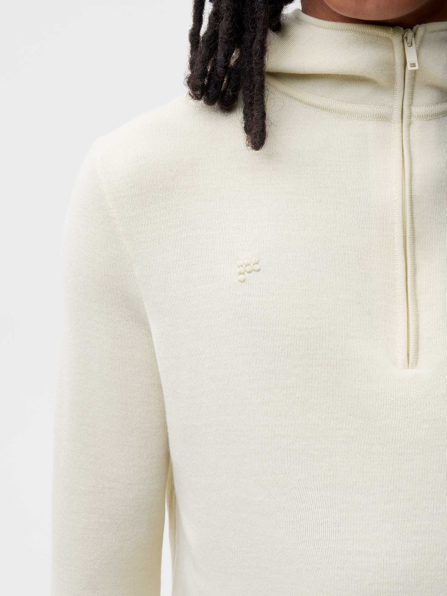 Merino Half Zip Hoodie Elderflower Male