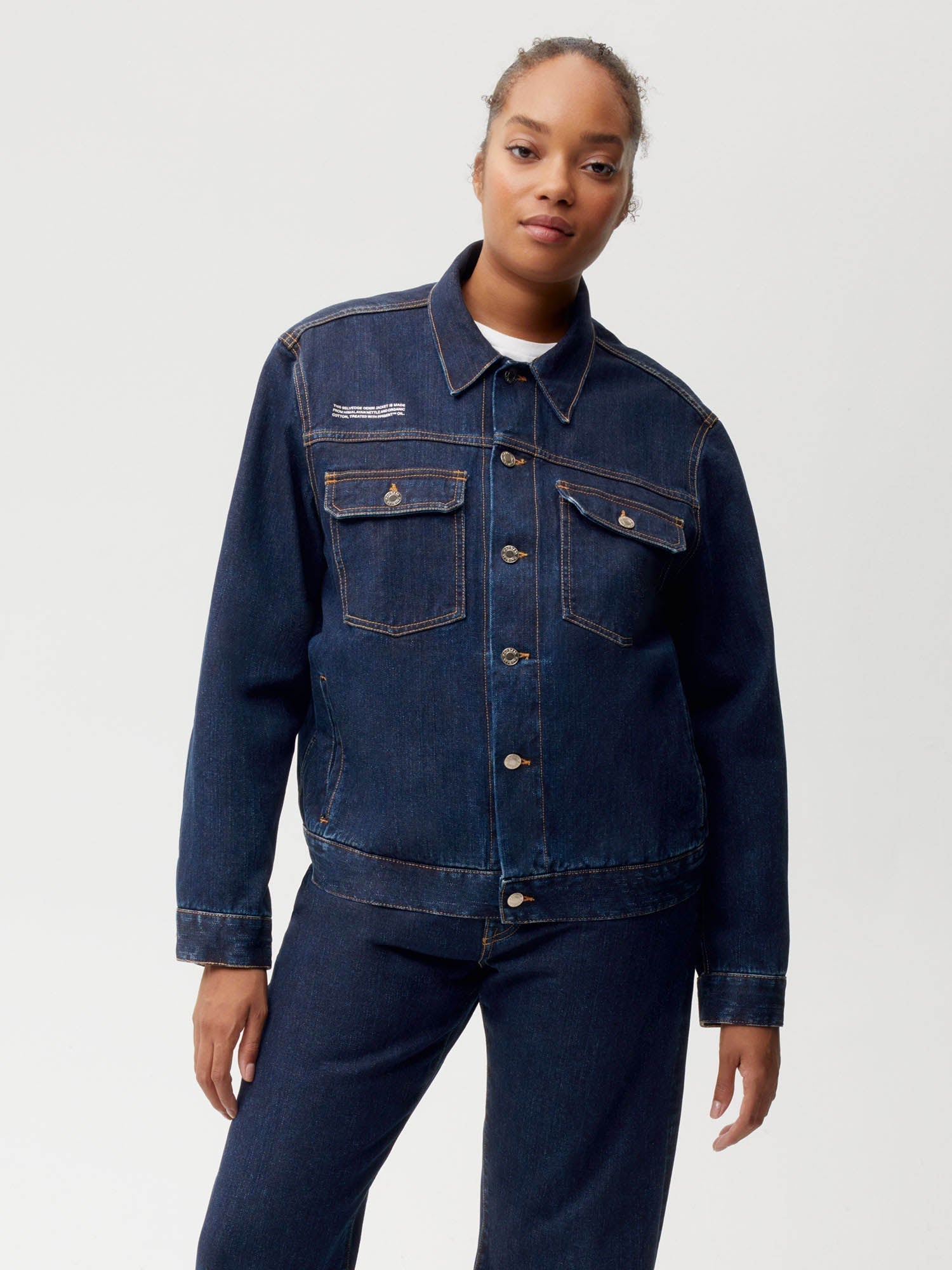 Nettle Denim Jacket Rinse Wash Female W