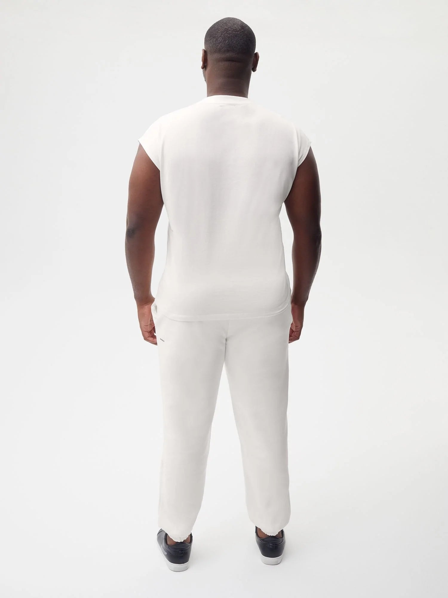 Organic Cotton Cropped Shoulder Off White T Shirt Male