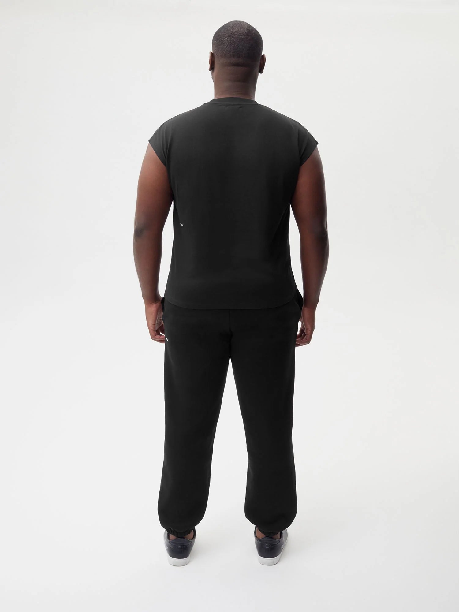 Organic Cotton Cropped Shoulder T Shirt Black Male