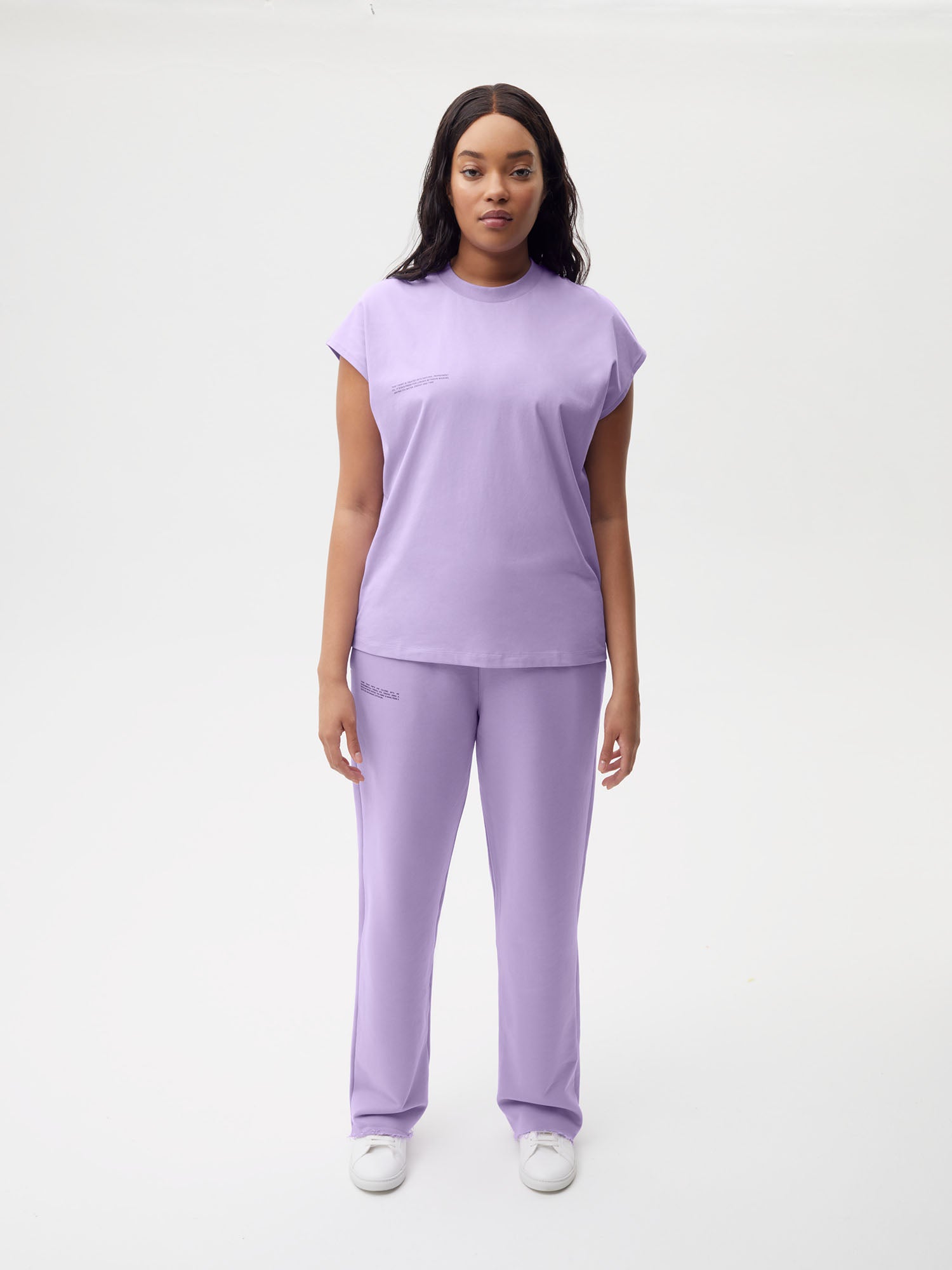 Organic Cotton Cropped Shoulder T Shirt Orchid Pruple Female