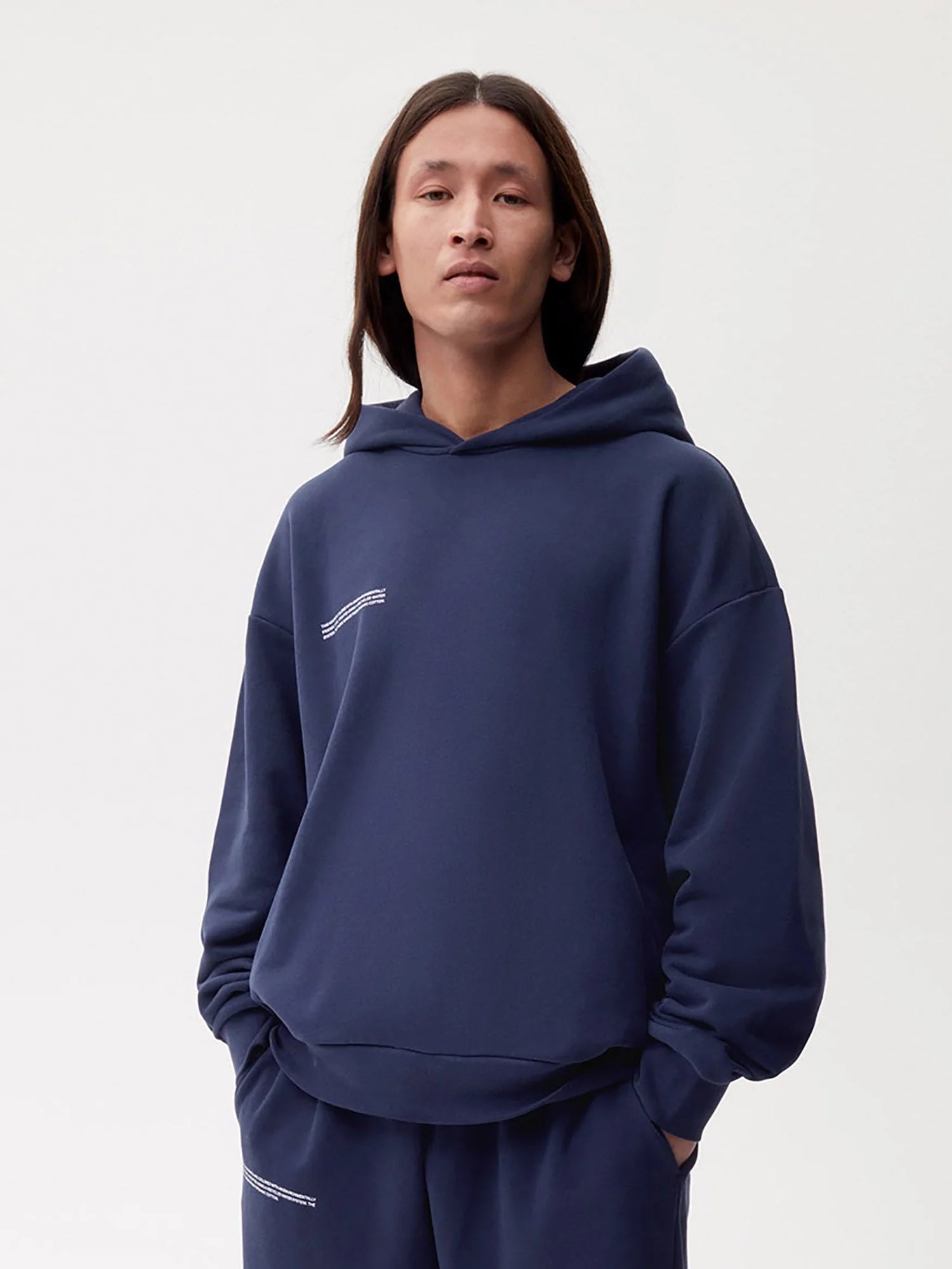 Organic Cotton Hoodie Navy Blue Male