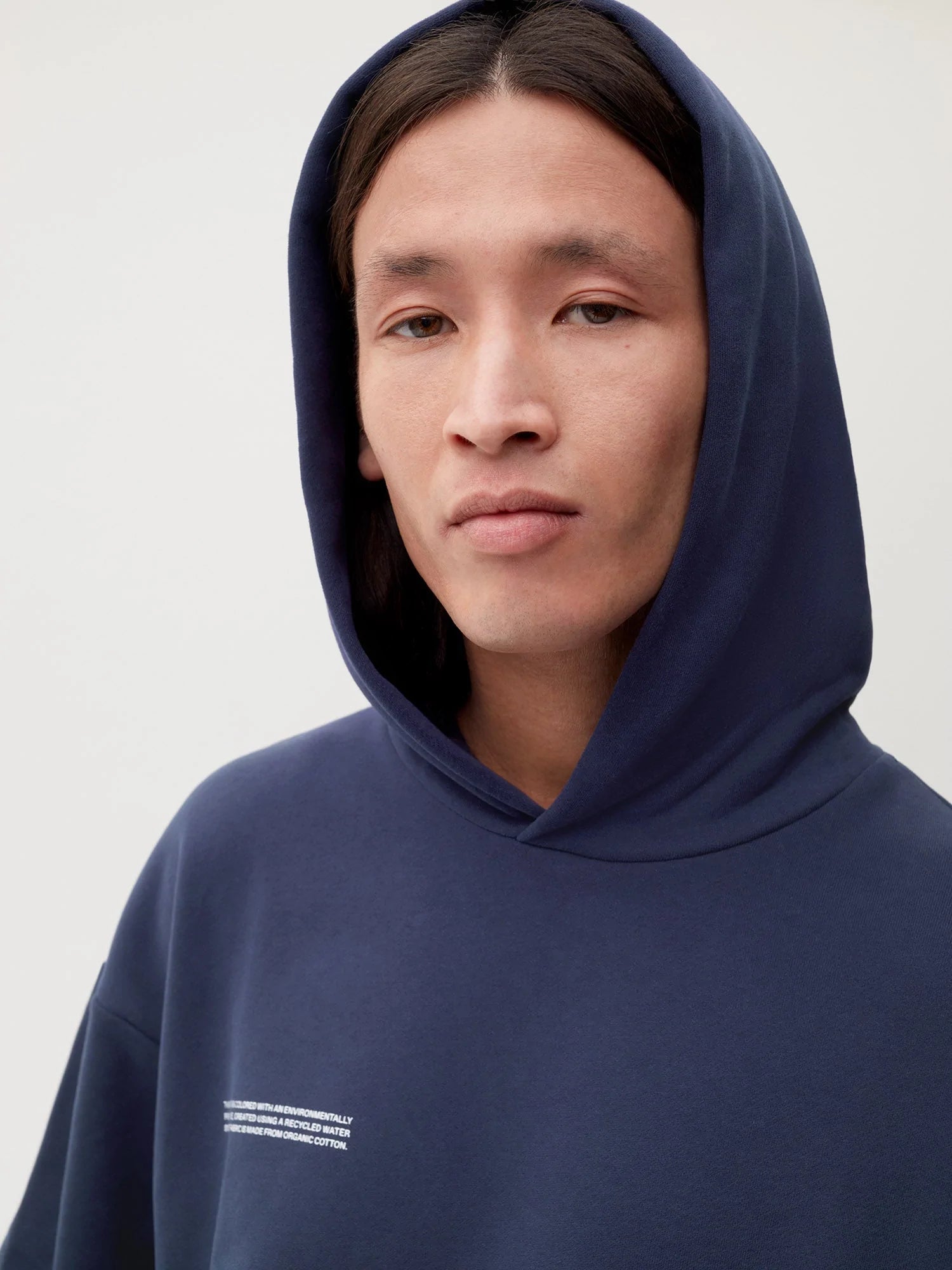 Organic Cotton Hoodie Navy Blue Male