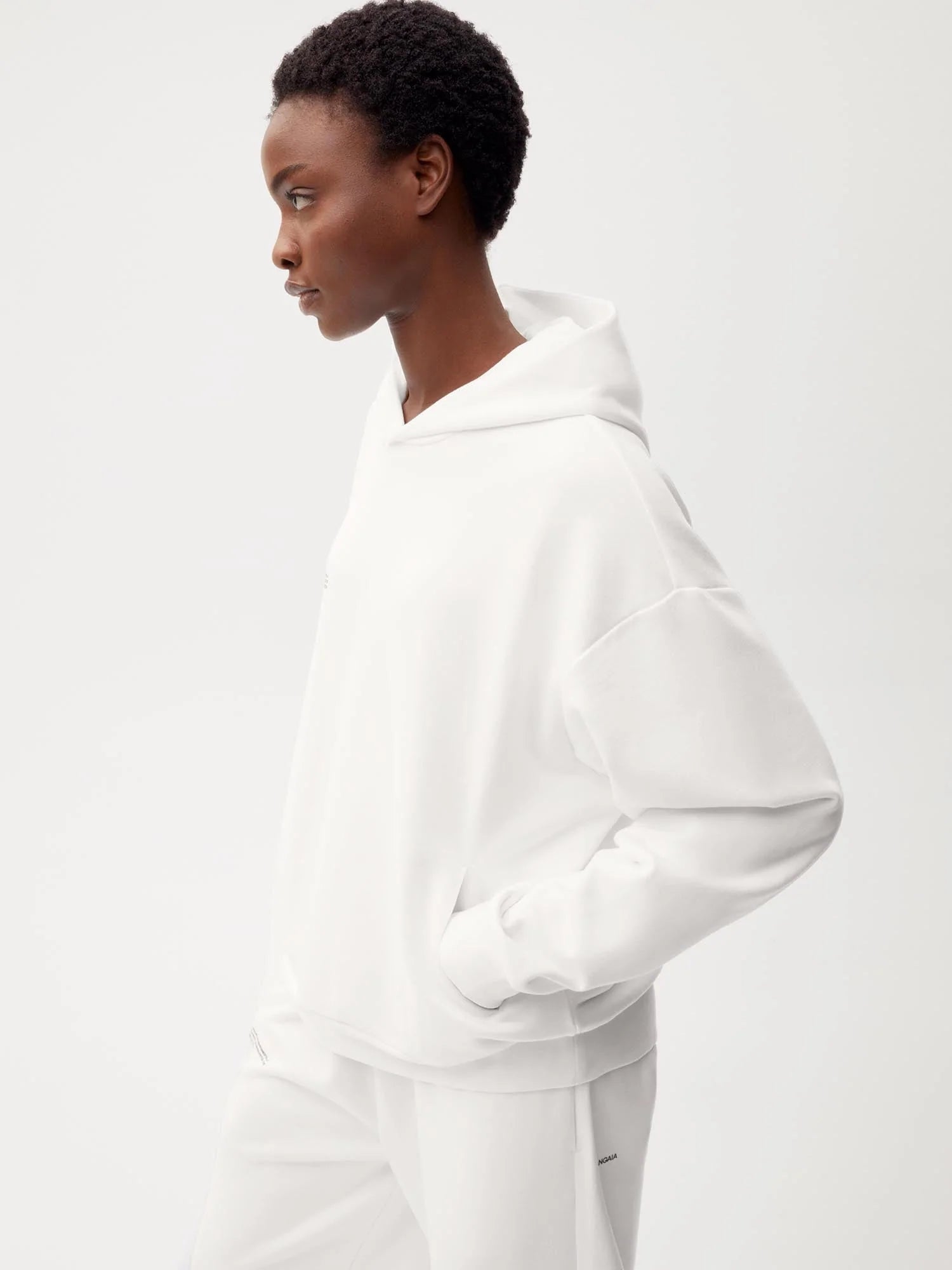 Organic Cotton Hoodie Off White Female