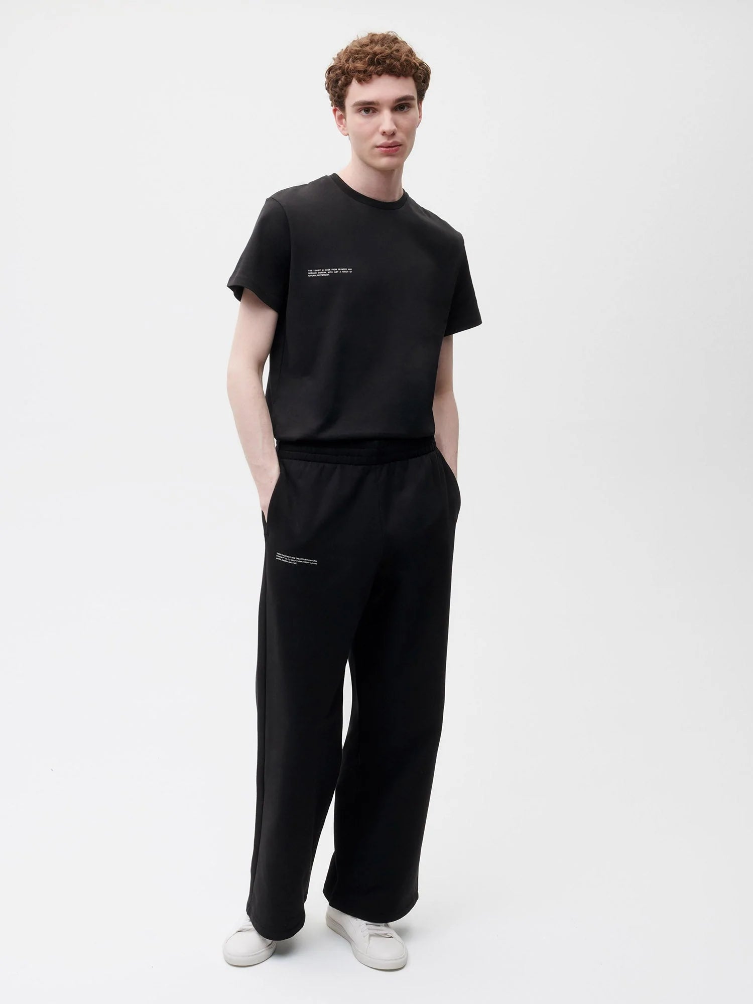 Organic Cotton Loose Leg Track Pants Black Male