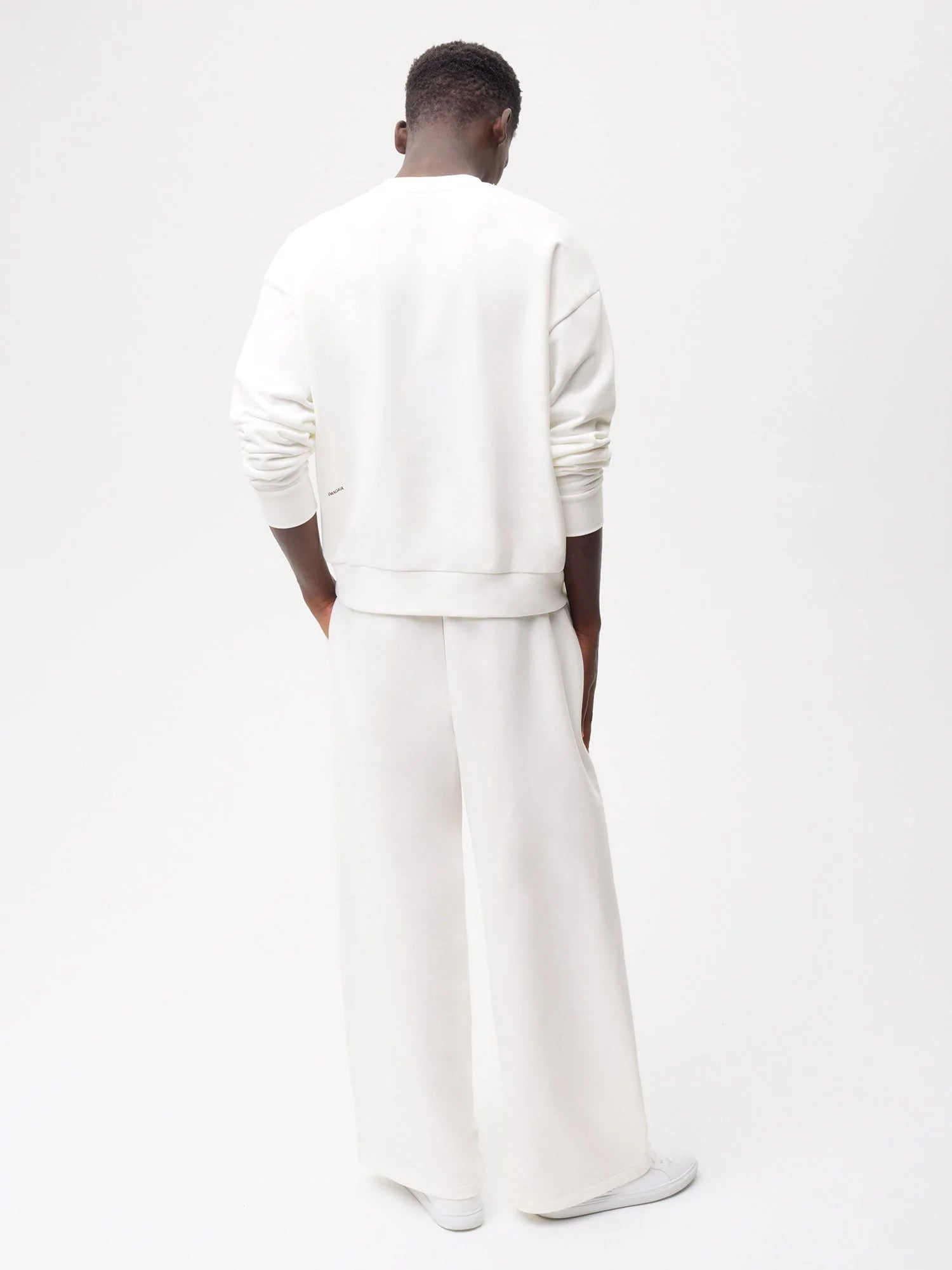 Organic Cotton Loose Leg Track Pants Off White Male