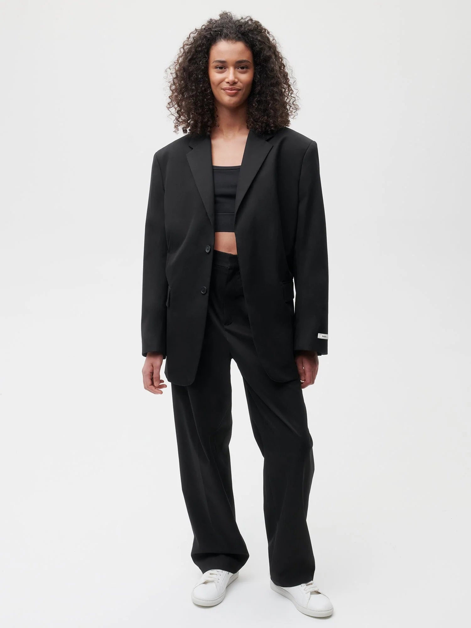 Organic Cotton Oversized Tailored Jacket Black Female