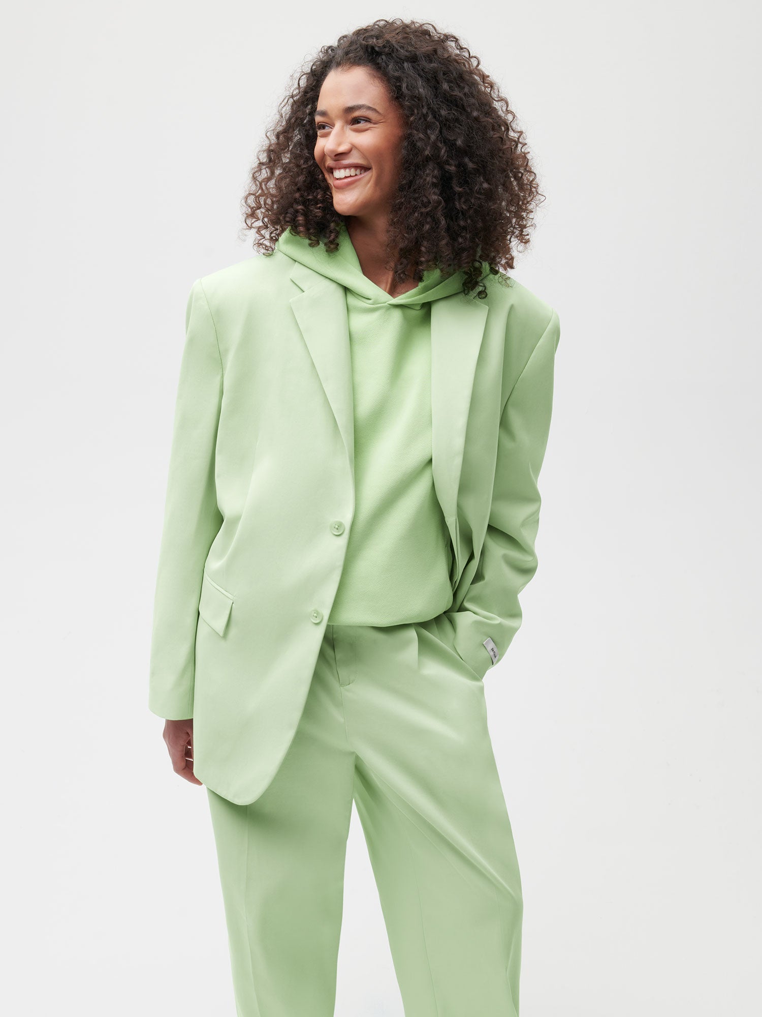 Organic Cotton Oversized Tailored Jacket Pistachio Female