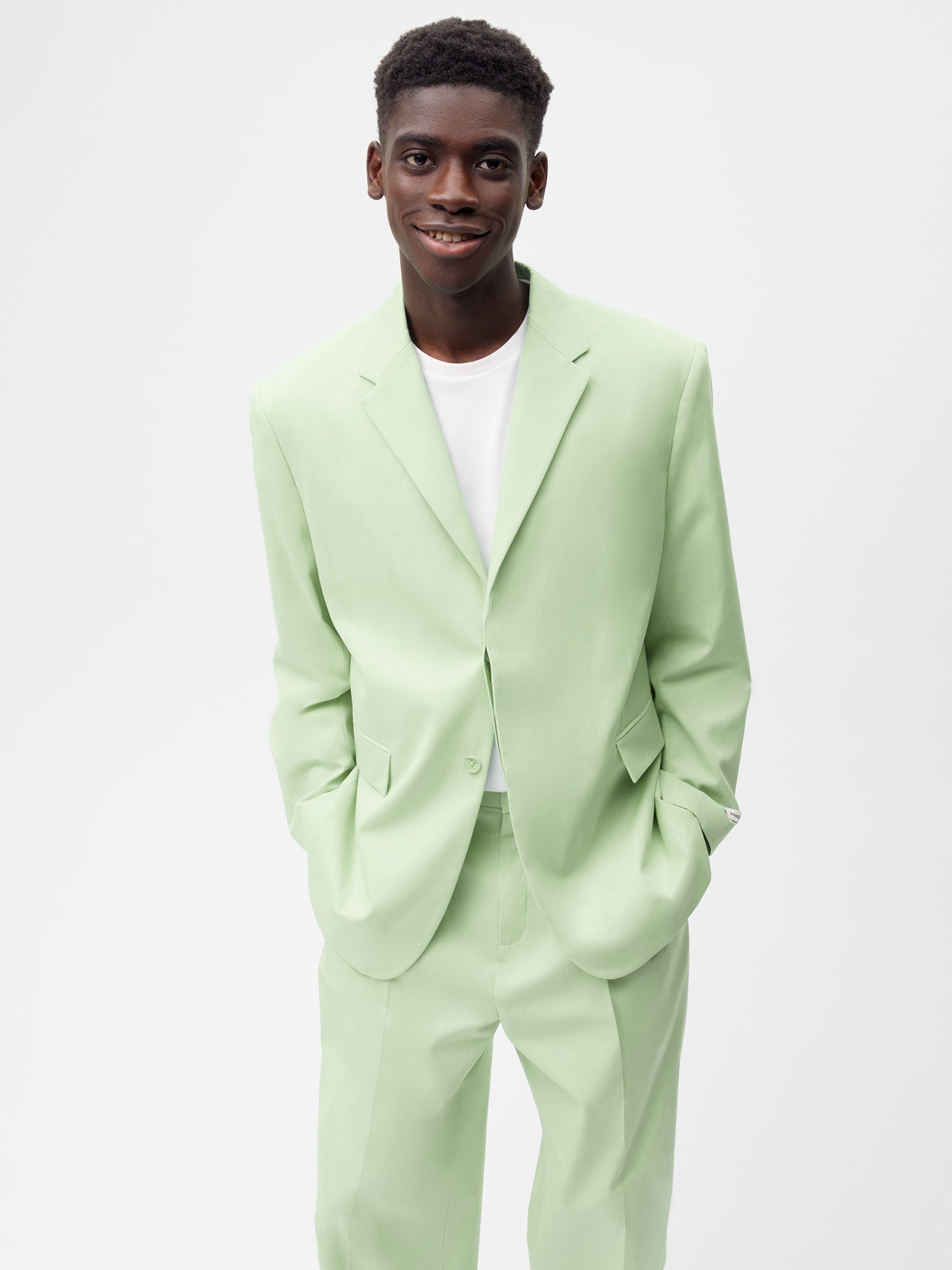 Organic Cotton Oversized Tailored Jacket Pistachio Male