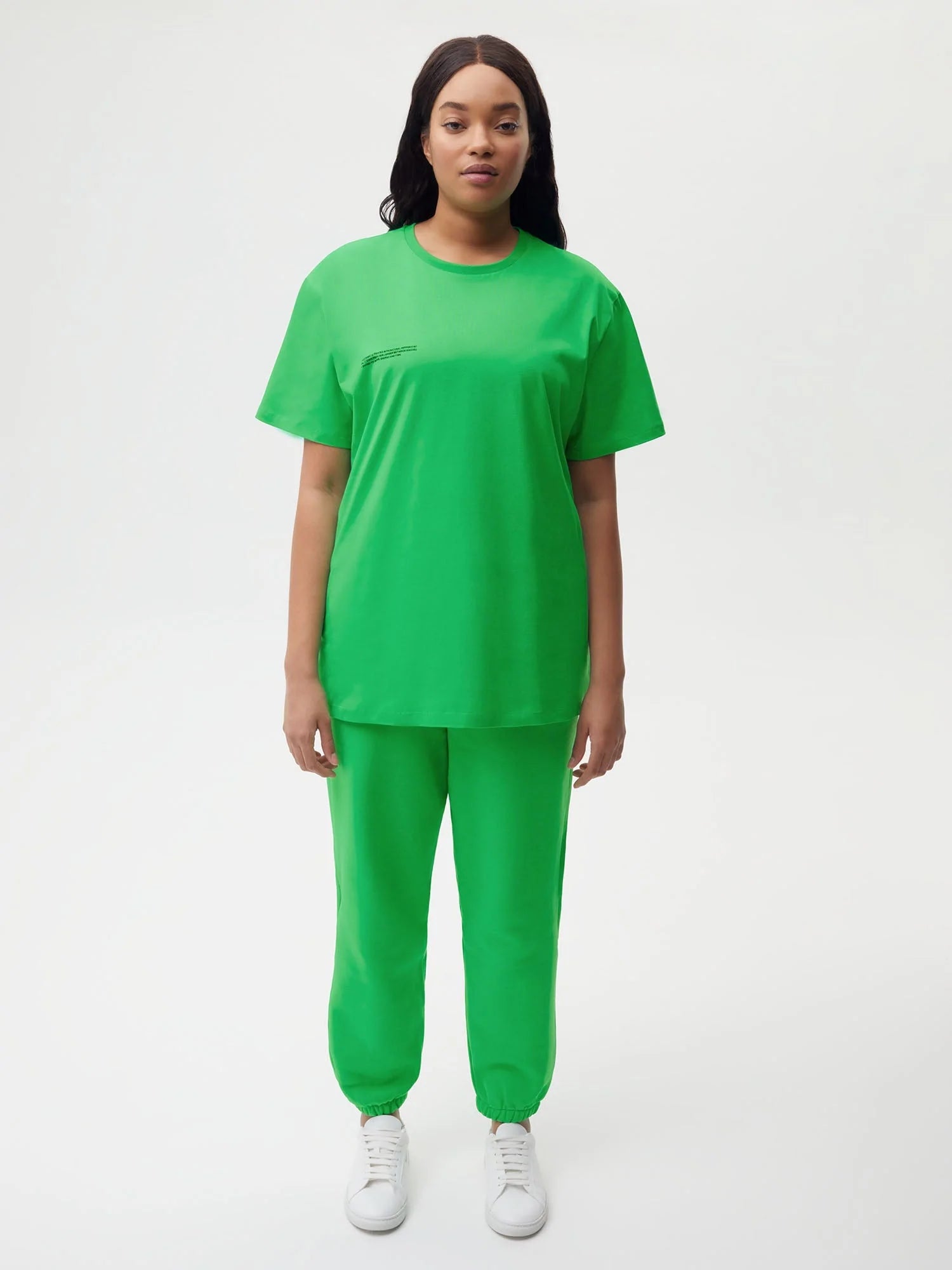 Organic Cotton T Shirt Jade Green Model Female