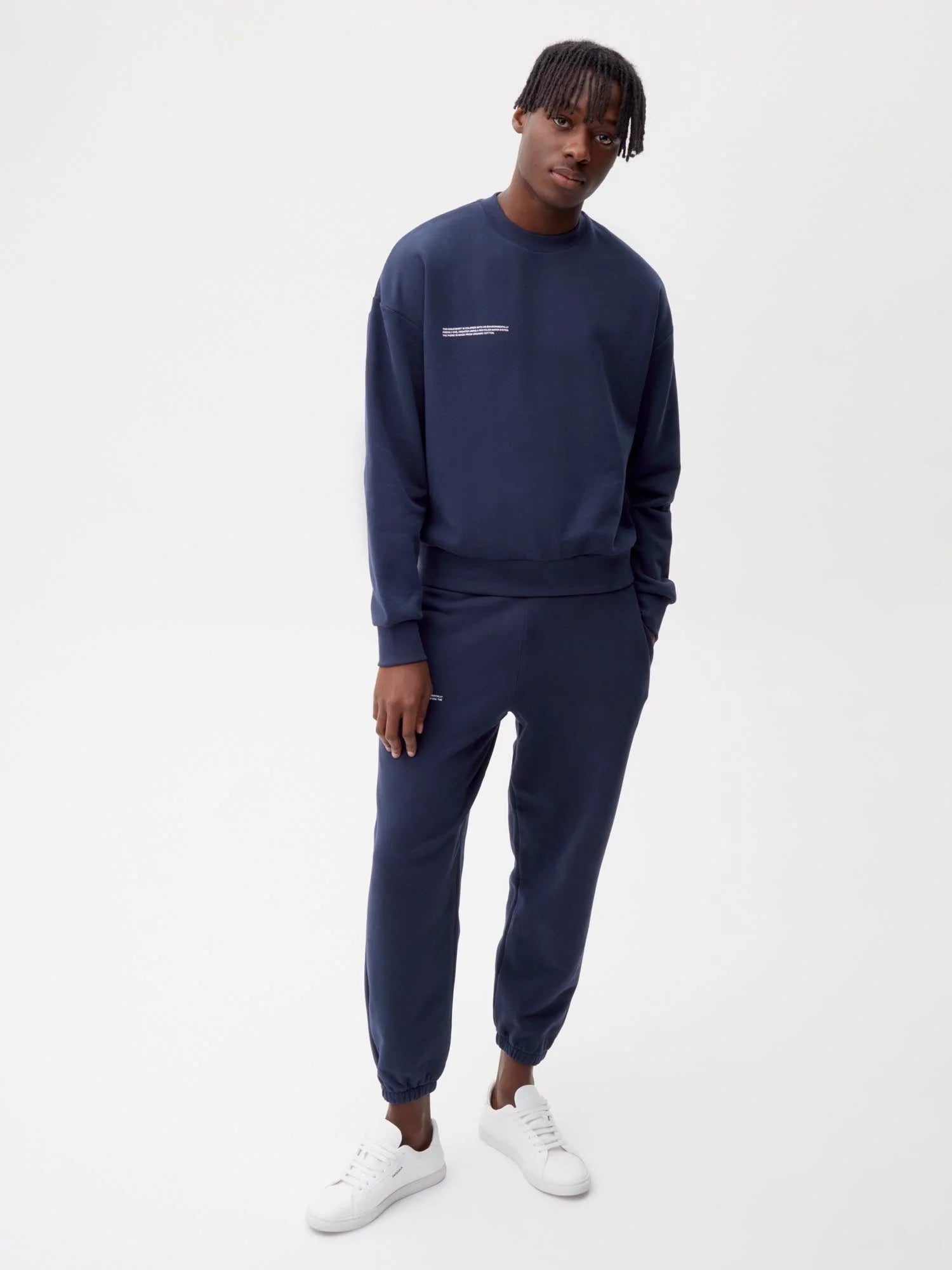 Organic Cotton Track Pants Navy Blue Male