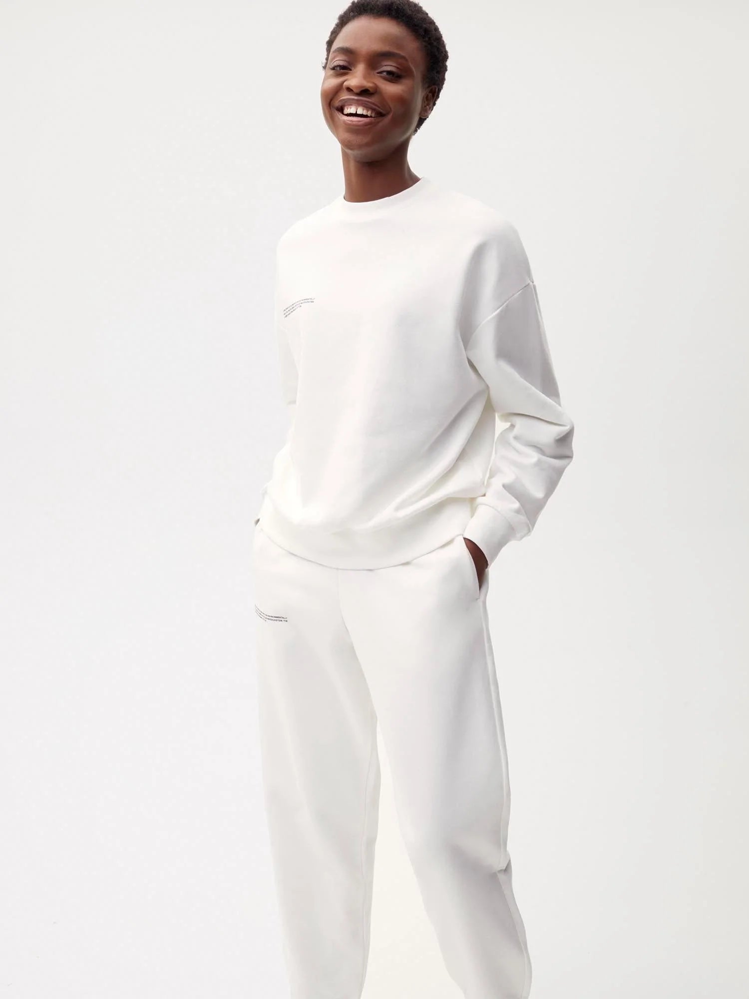 Organic Cotton Track Pants Off White Female