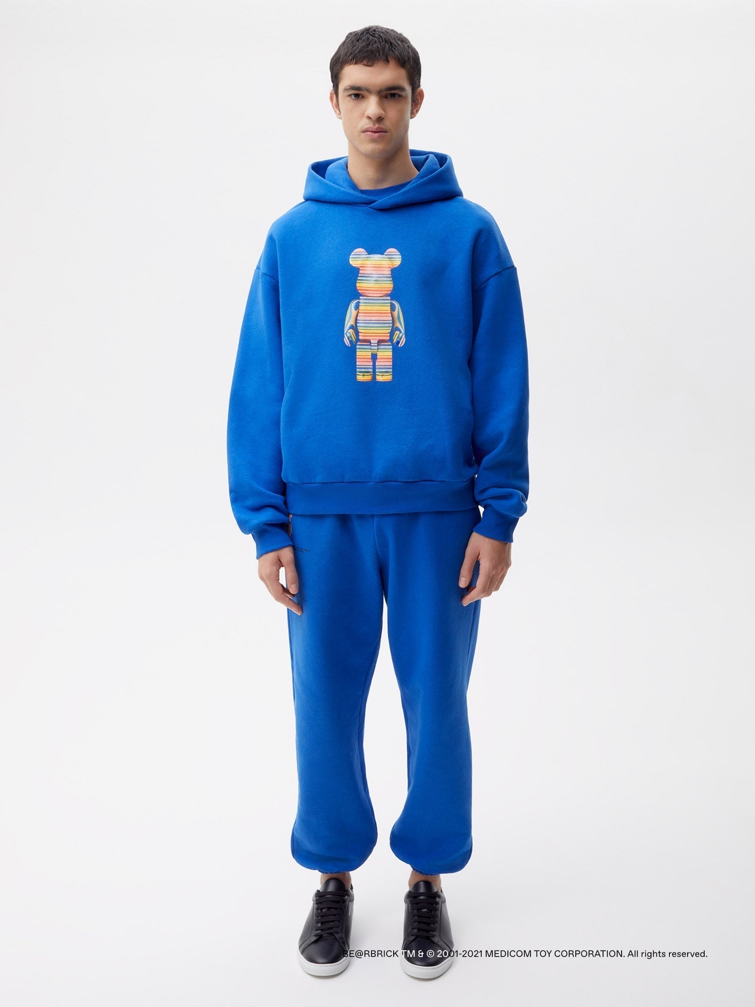 Pangaia Haroshi Bearbrick Heavyweight Organic Cotton Hoodie Cobalt Blue Male