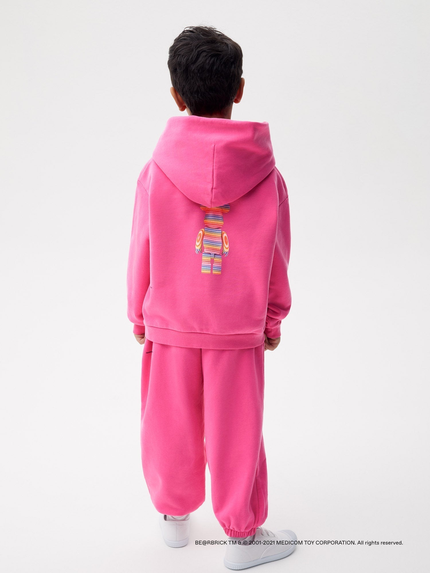 Pangaia Haroshi Bearbrick Heavyweight Organic Cotton Hoodie Flamingo Pink Kids