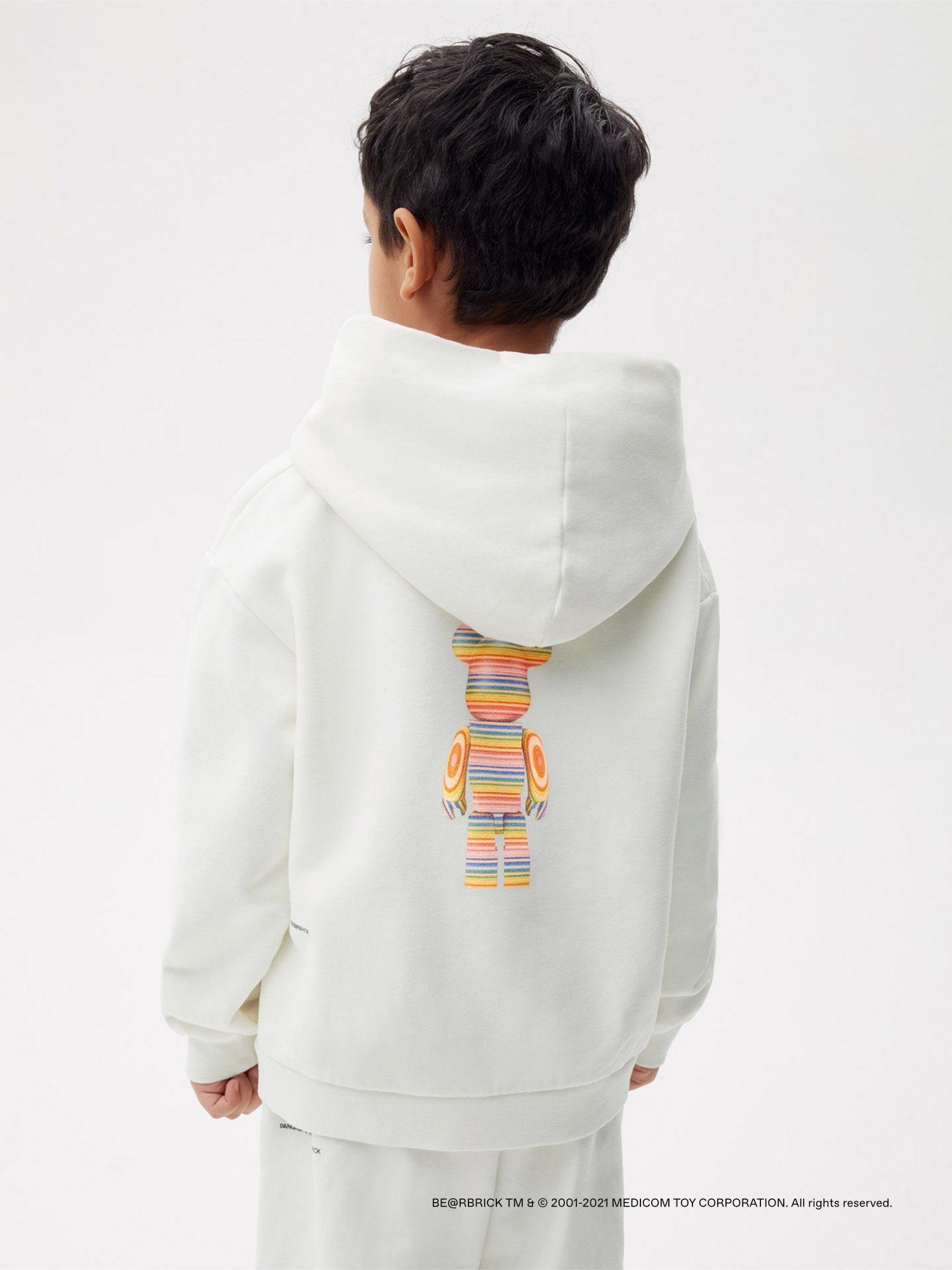 Pangaia Haroshi Bearbrick Heavyweight Organic Cotton Hoodie Off White Kids