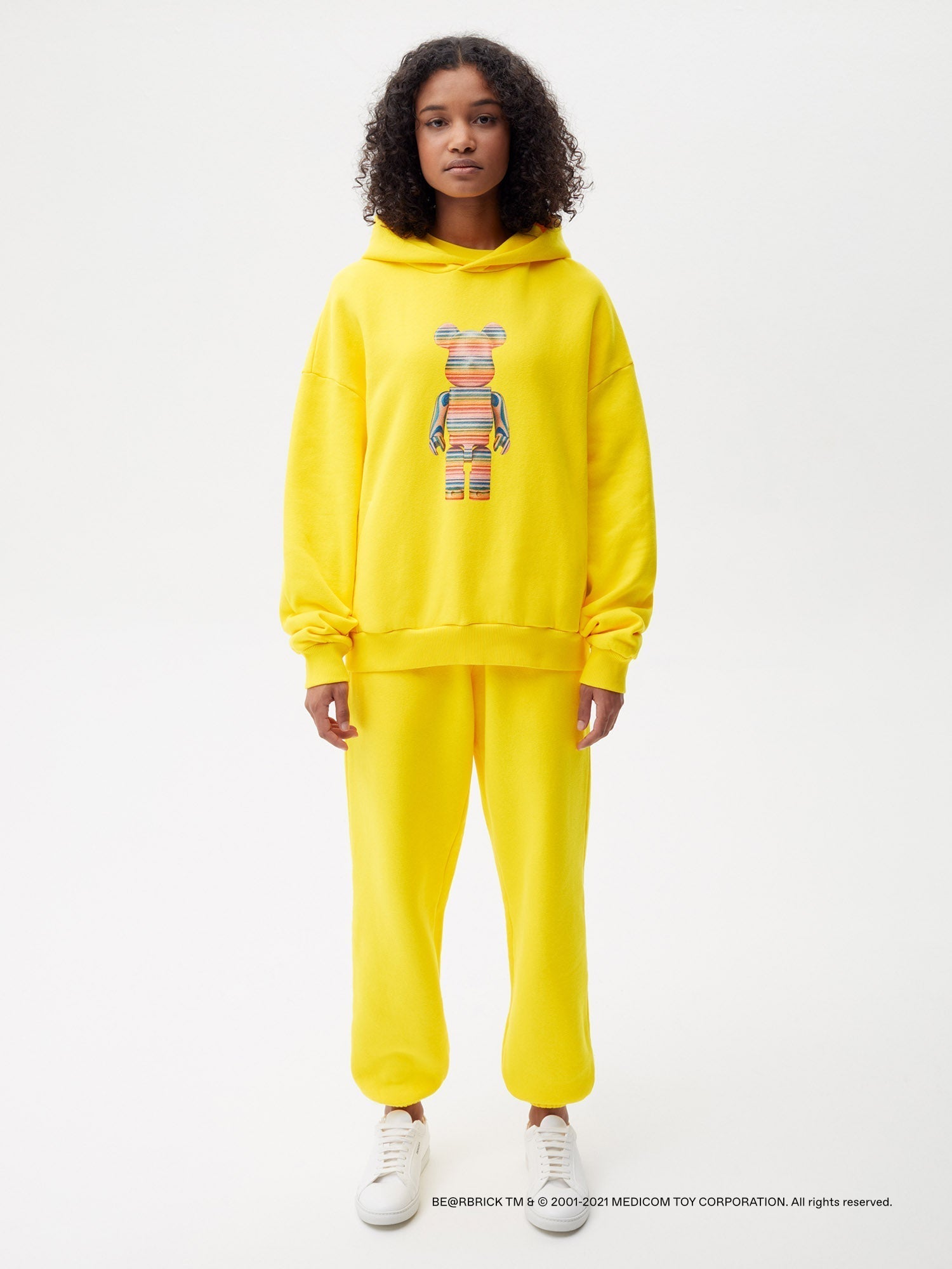 Pangaia Haroshi Bearbrick Heavyweight Organic Cotton Hoodie Saffron Yellow Female