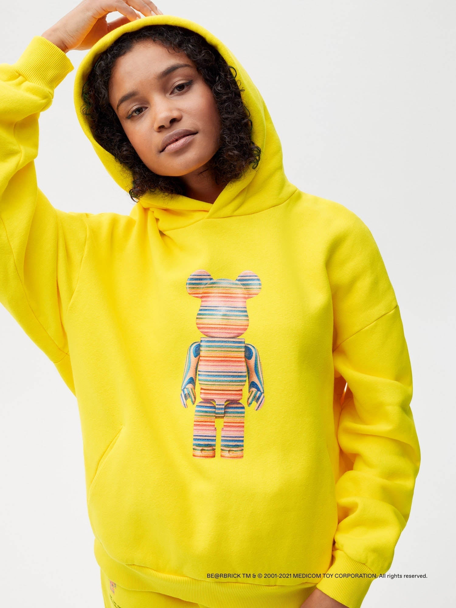 Pangaia Haroshi Bearbrick Heavyweight Organic Cotton Hoodie Saffron Yellow Female