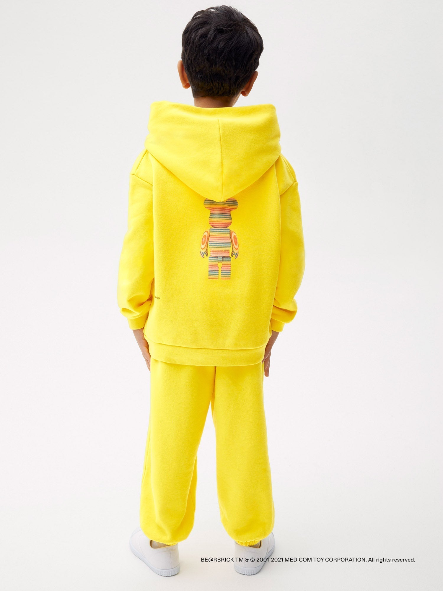 Pangaia Haroshi Bearbrick Heavyweight Organic Cotton Hoodie Saffron Yellow Kids