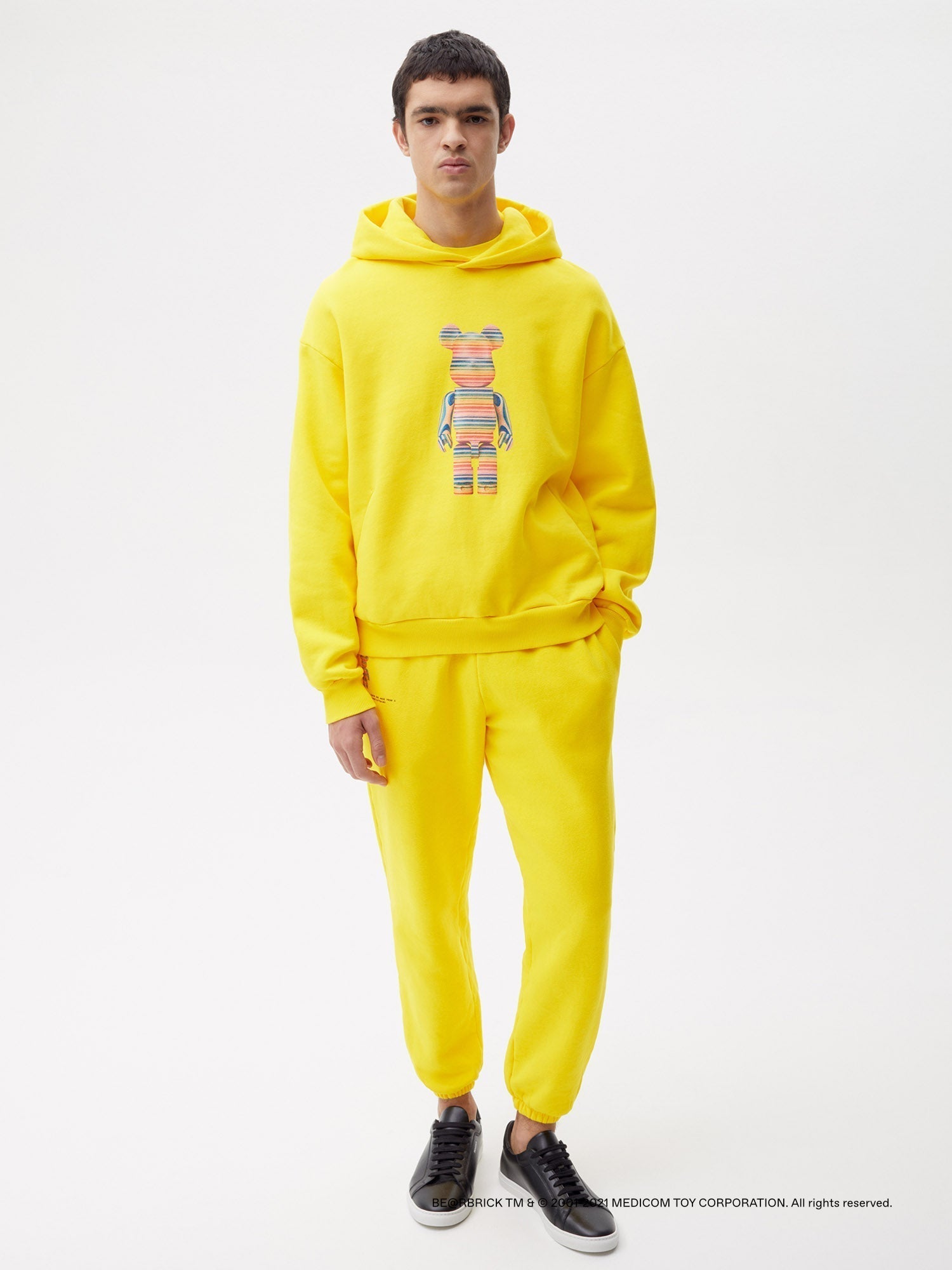 Pangaia Haroshi Bearbrick Heavyweight Organic Cotton Hoodie Saffron Yellow Male