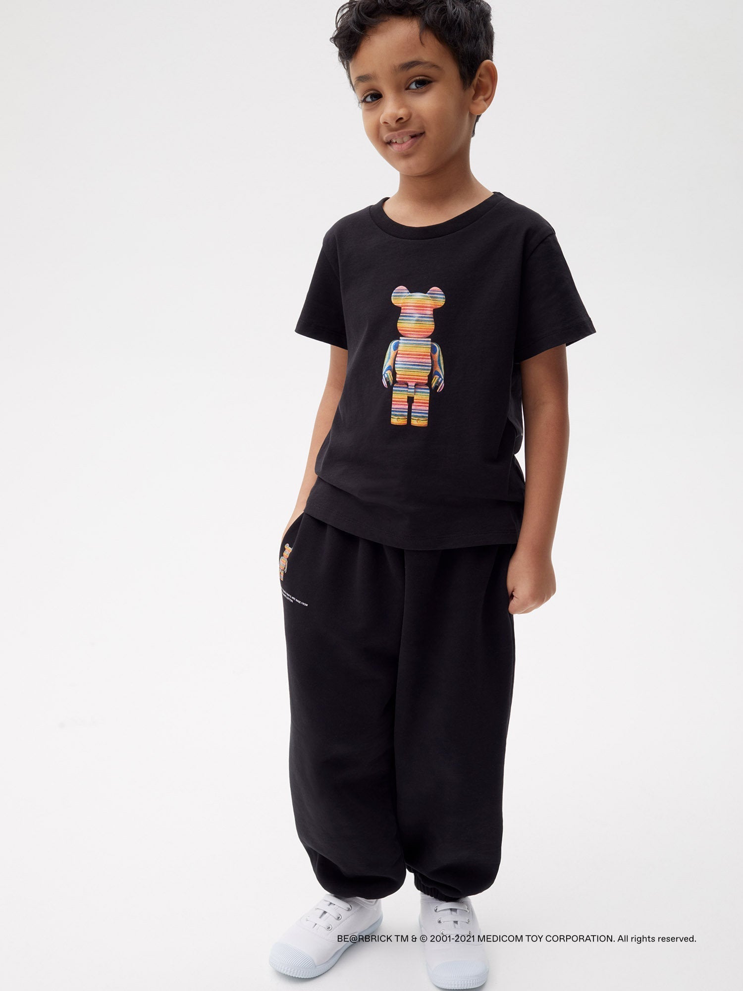 Pangaia Haroshi Bearbrick Heavyweight Organic Cotton Track Pants Black Kids