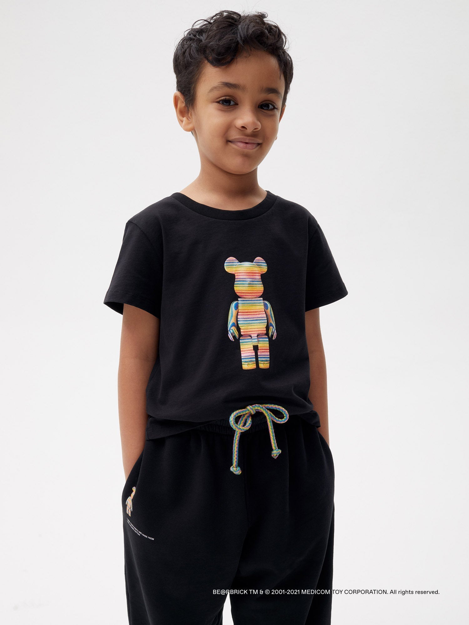 Pangaia Haroshi Bearbrick Heavyweight Organic Cotton Track Pants Black Kids