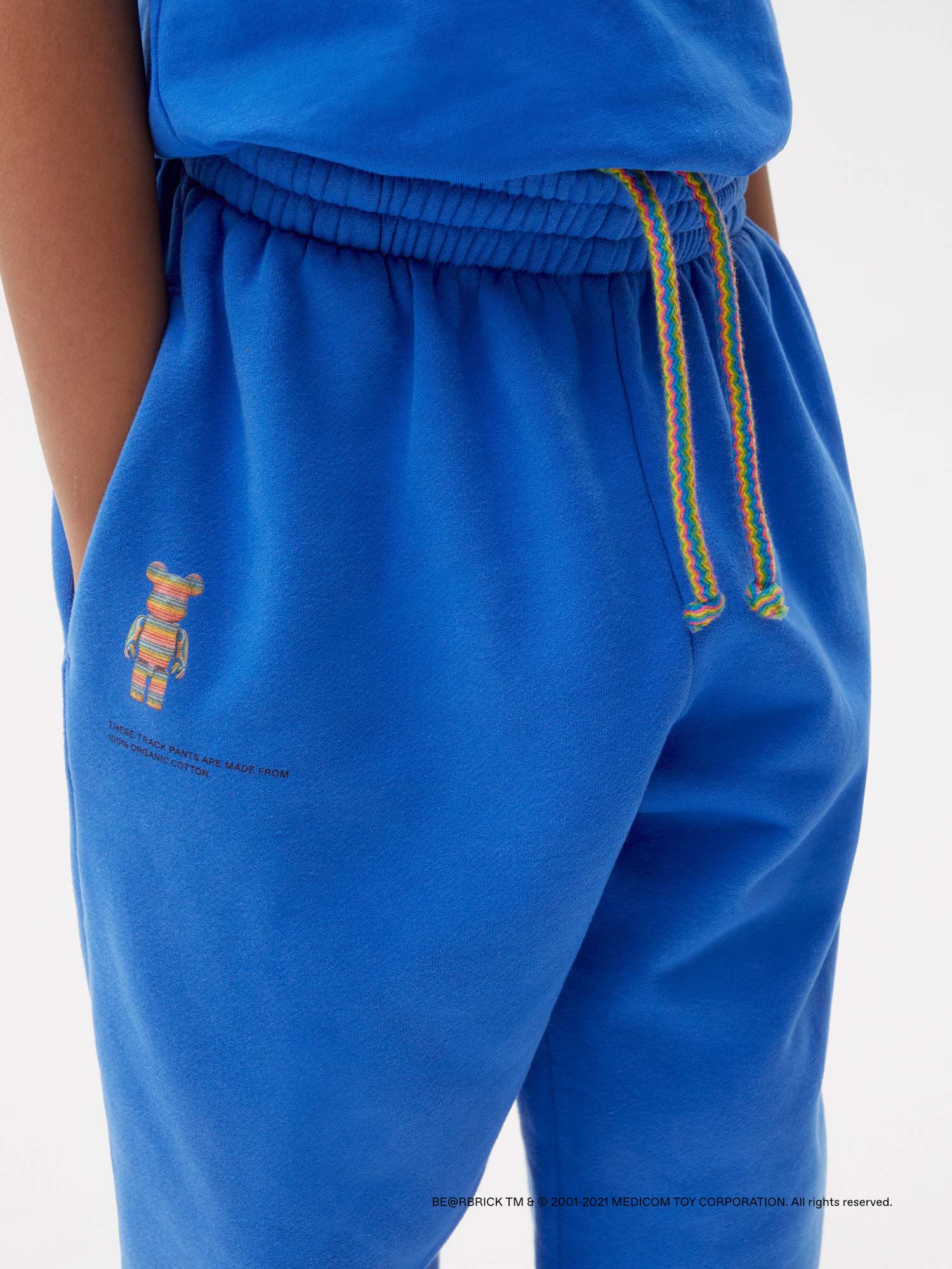 Pangaia Haroshi Bearbrick Heavyweight Organic Cotton Track Pants Cobalt Blue Kids