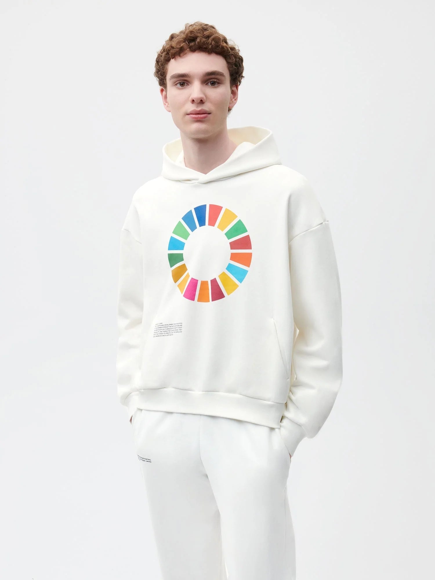 Pangaia X SDGS Organic Cotton Hoodie Off White Male