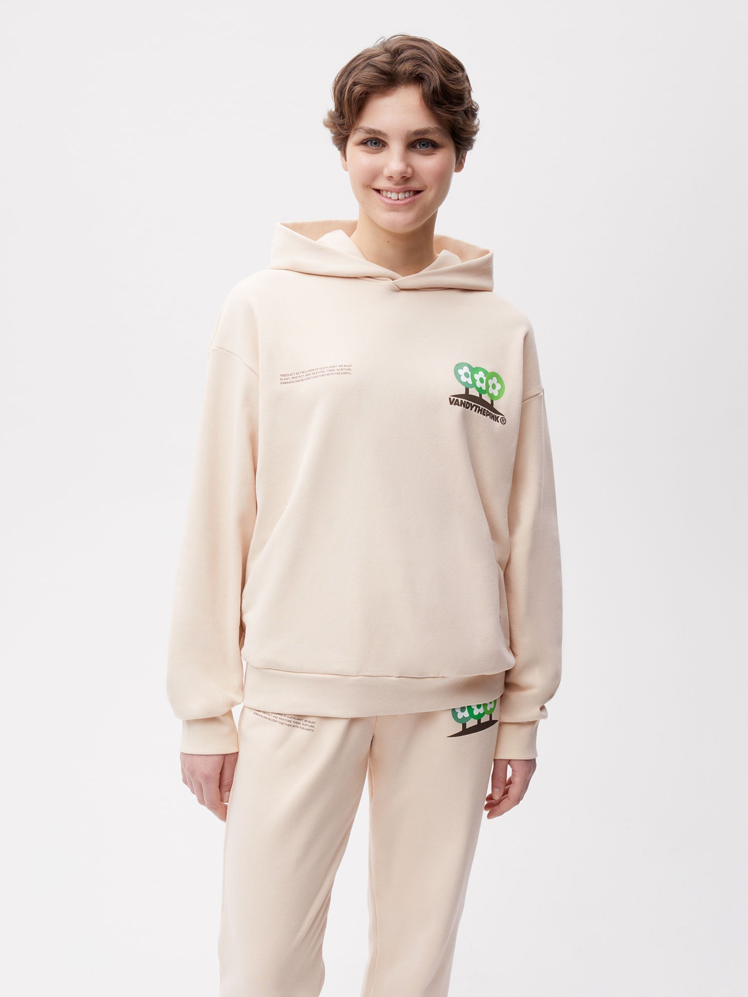 Pangaia X Vandy The Pink Organic Cotton Hoodie Sand Female