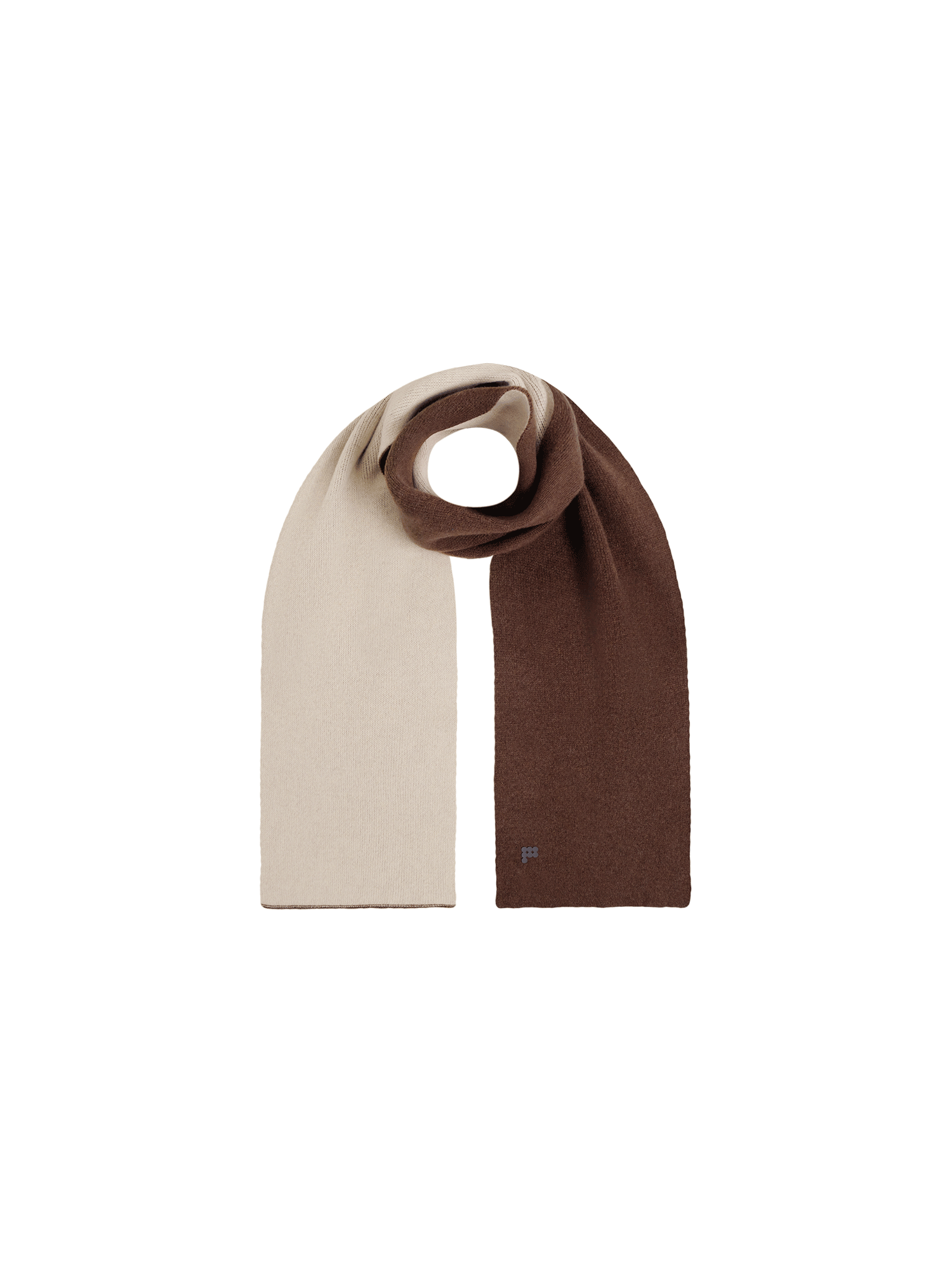 Recycled Cashmere Bicolor Scarf—chestnut brown-packshot-3