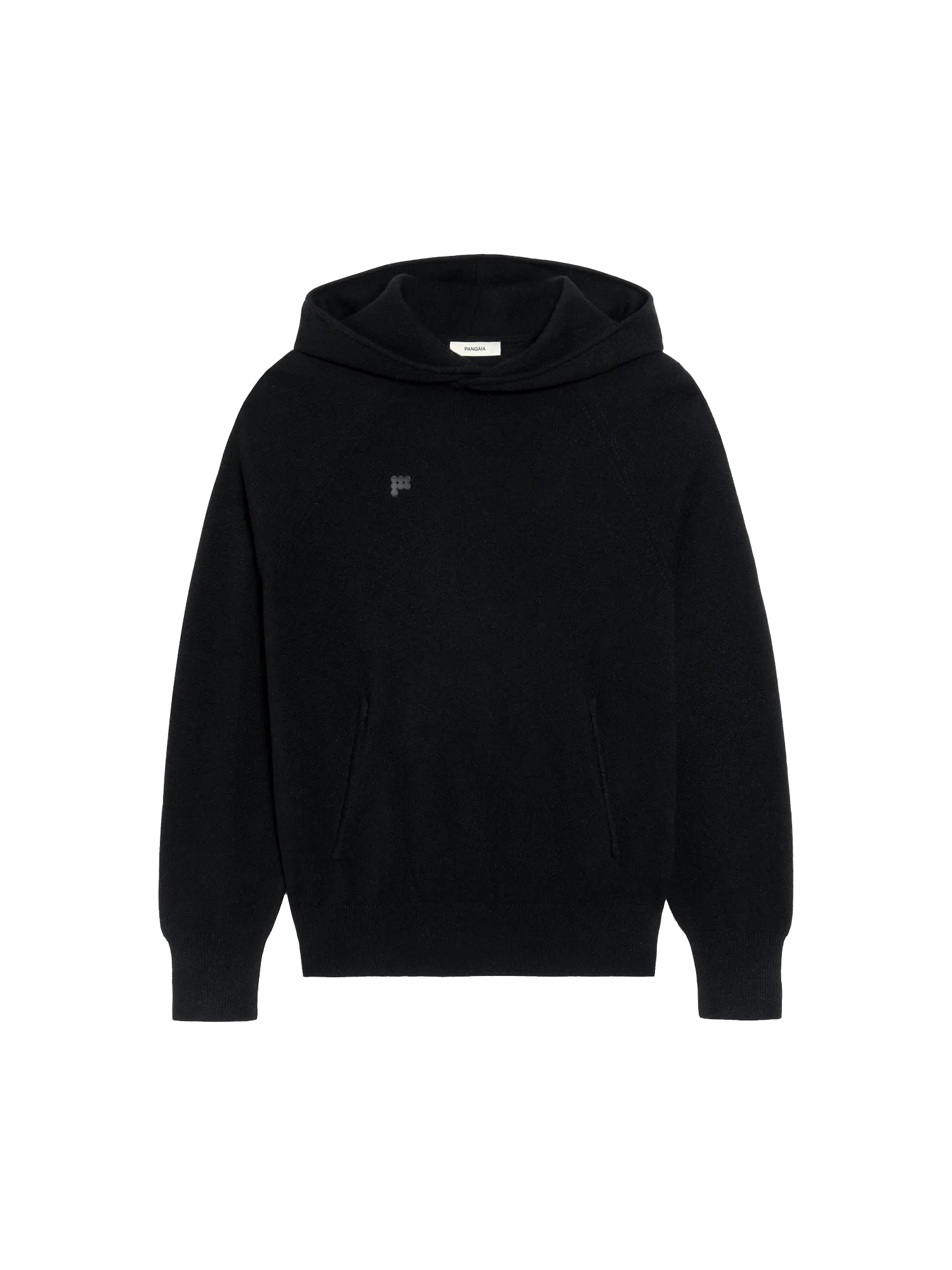 Recycled Cashmere Hoodie—black-packshot-3