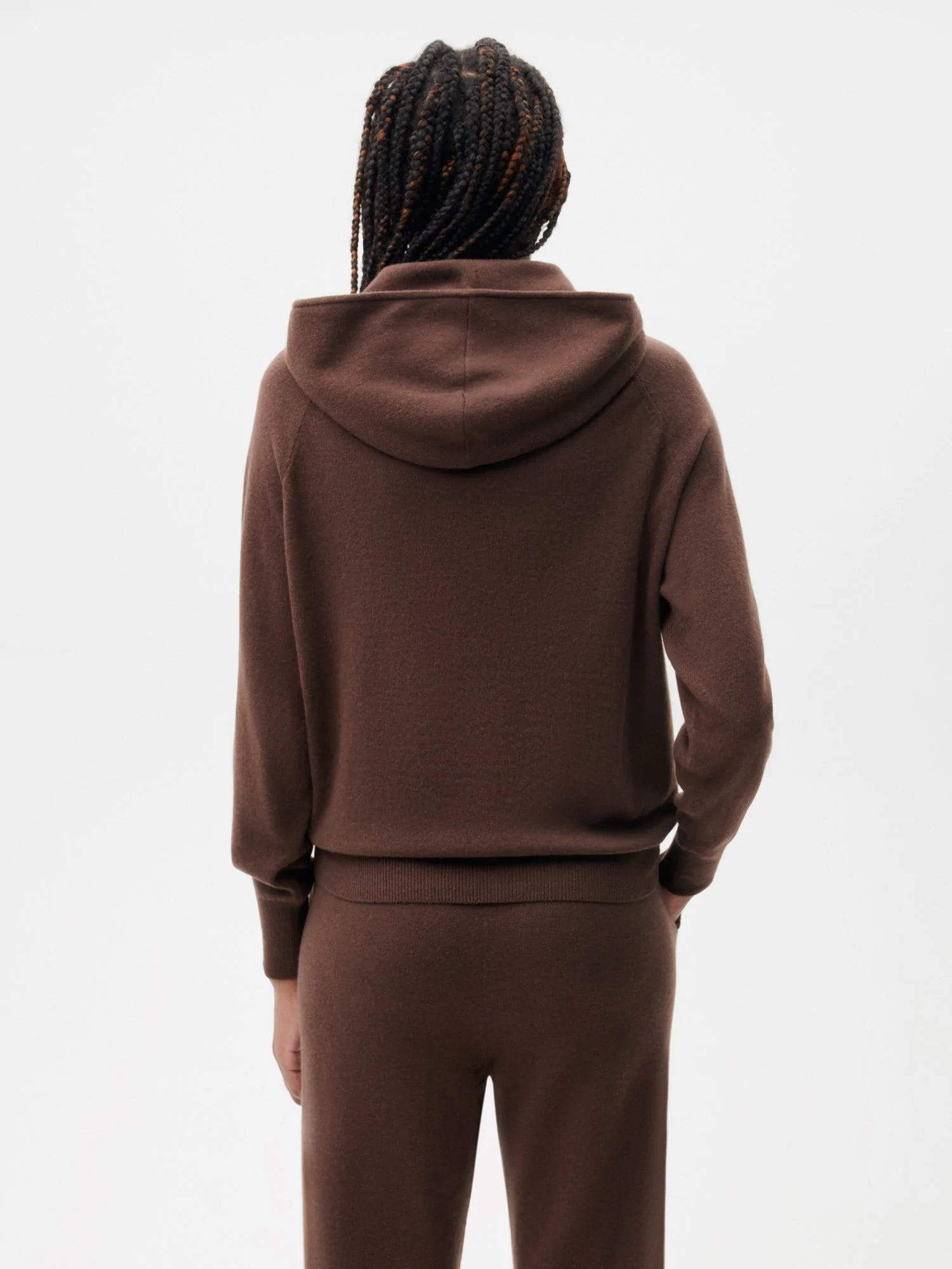 Recycled Cashmere Hoodie—chestnut brown female
