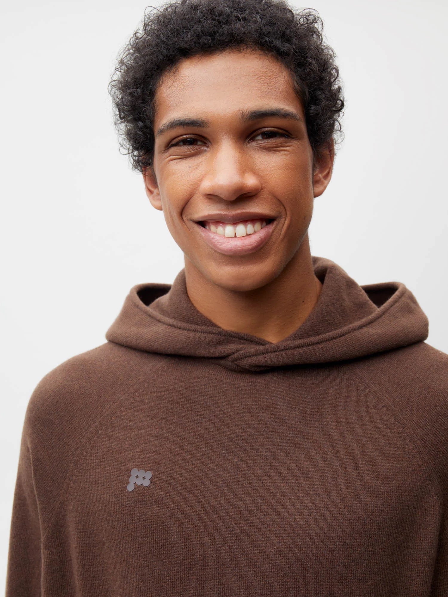 Recycled Cashmere Hoodie—chestnut brown male