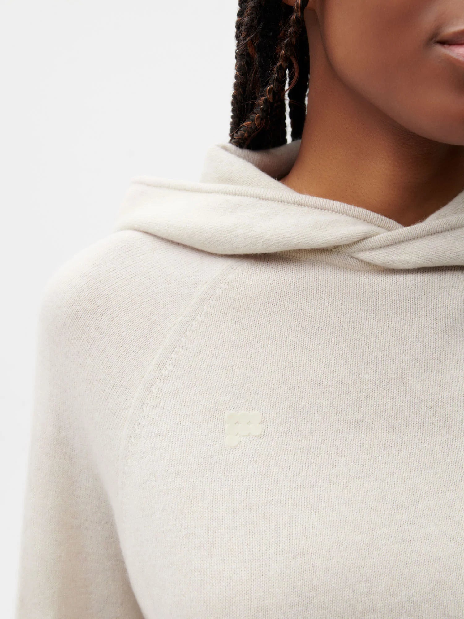 Recycled Cashmere Hoodie—oatmeal female