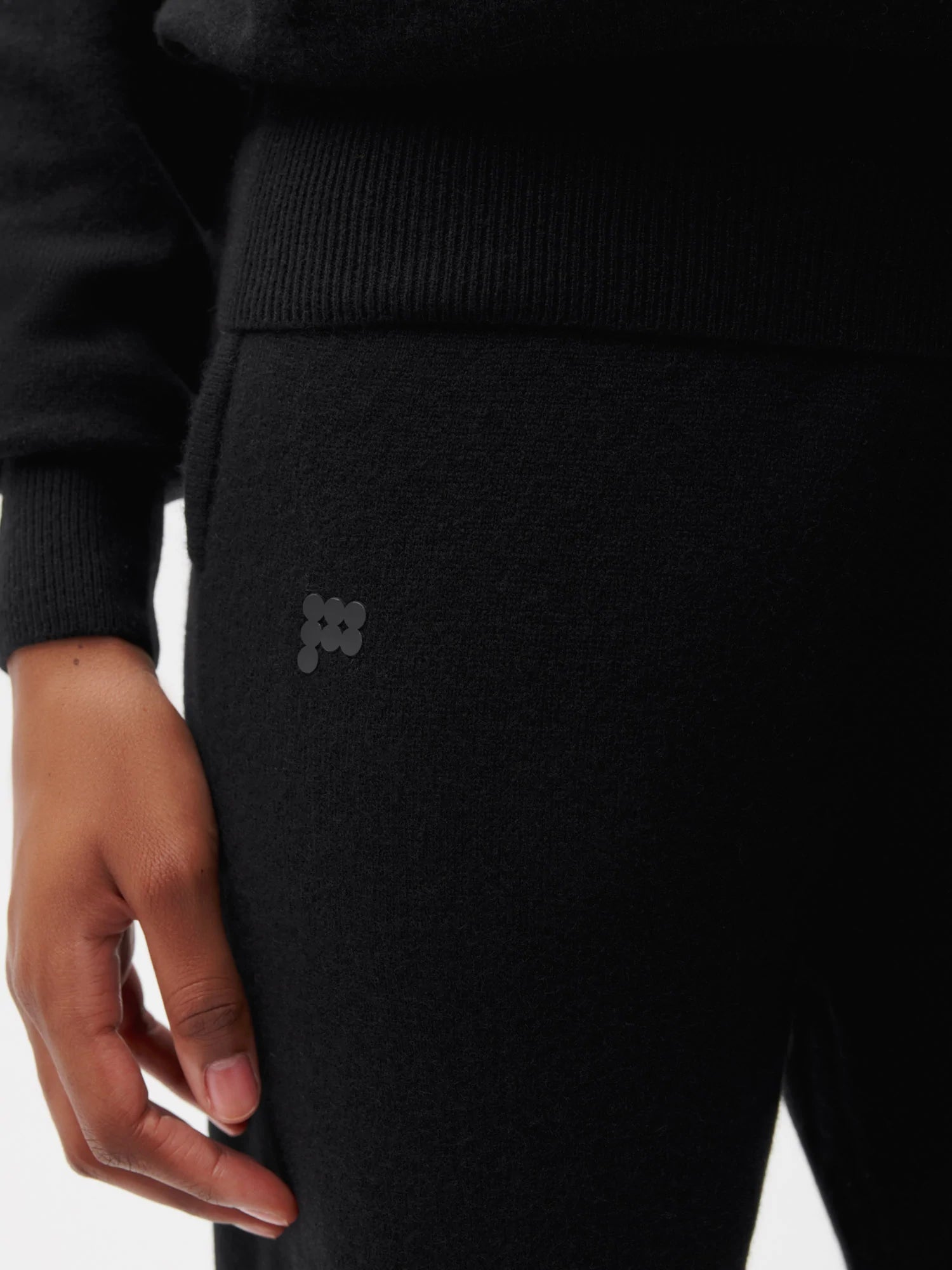 Recycled Cashmere Track Pants—black female