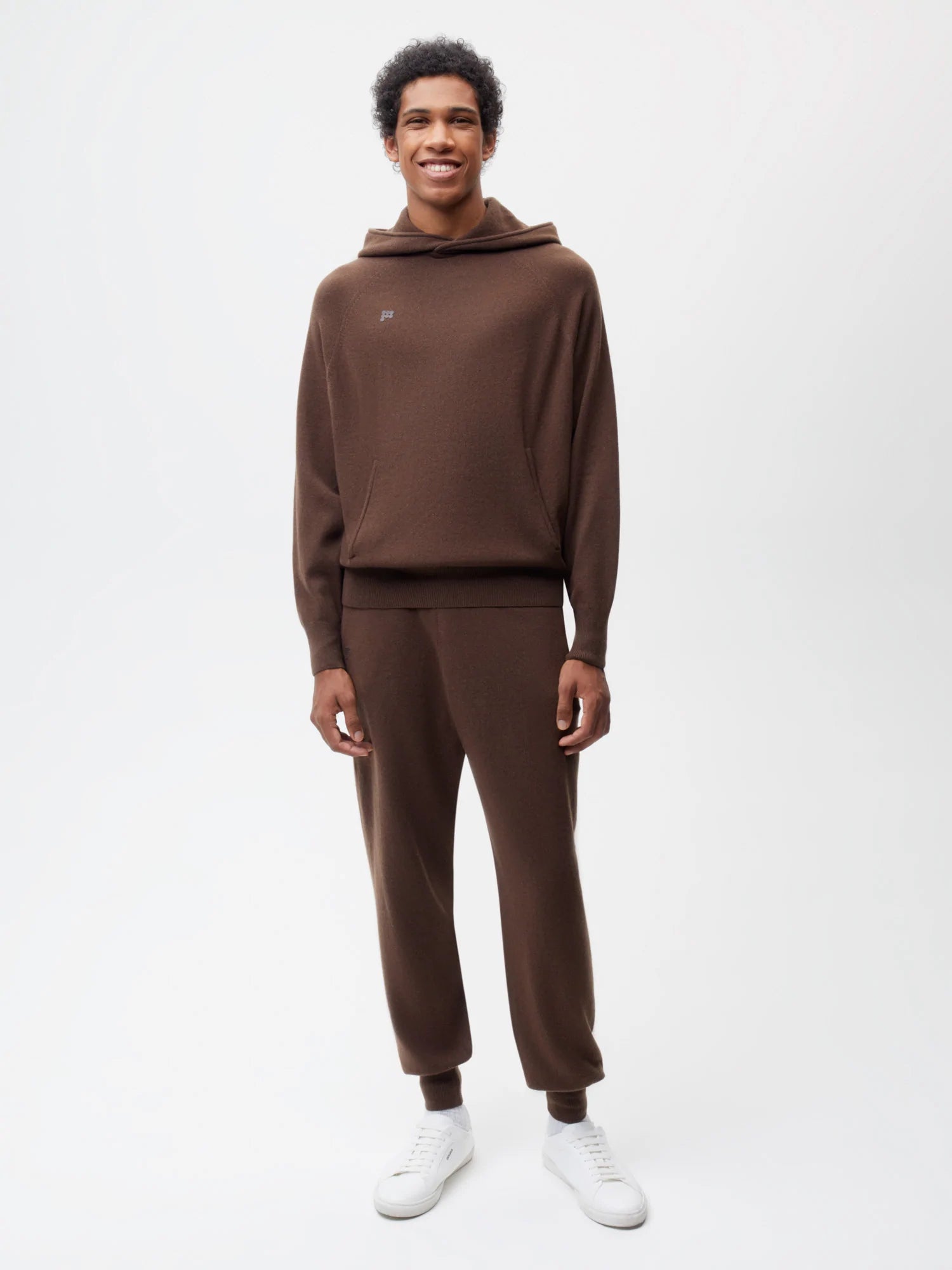 Recycled Cashmere Track Pants—chestnut brown male