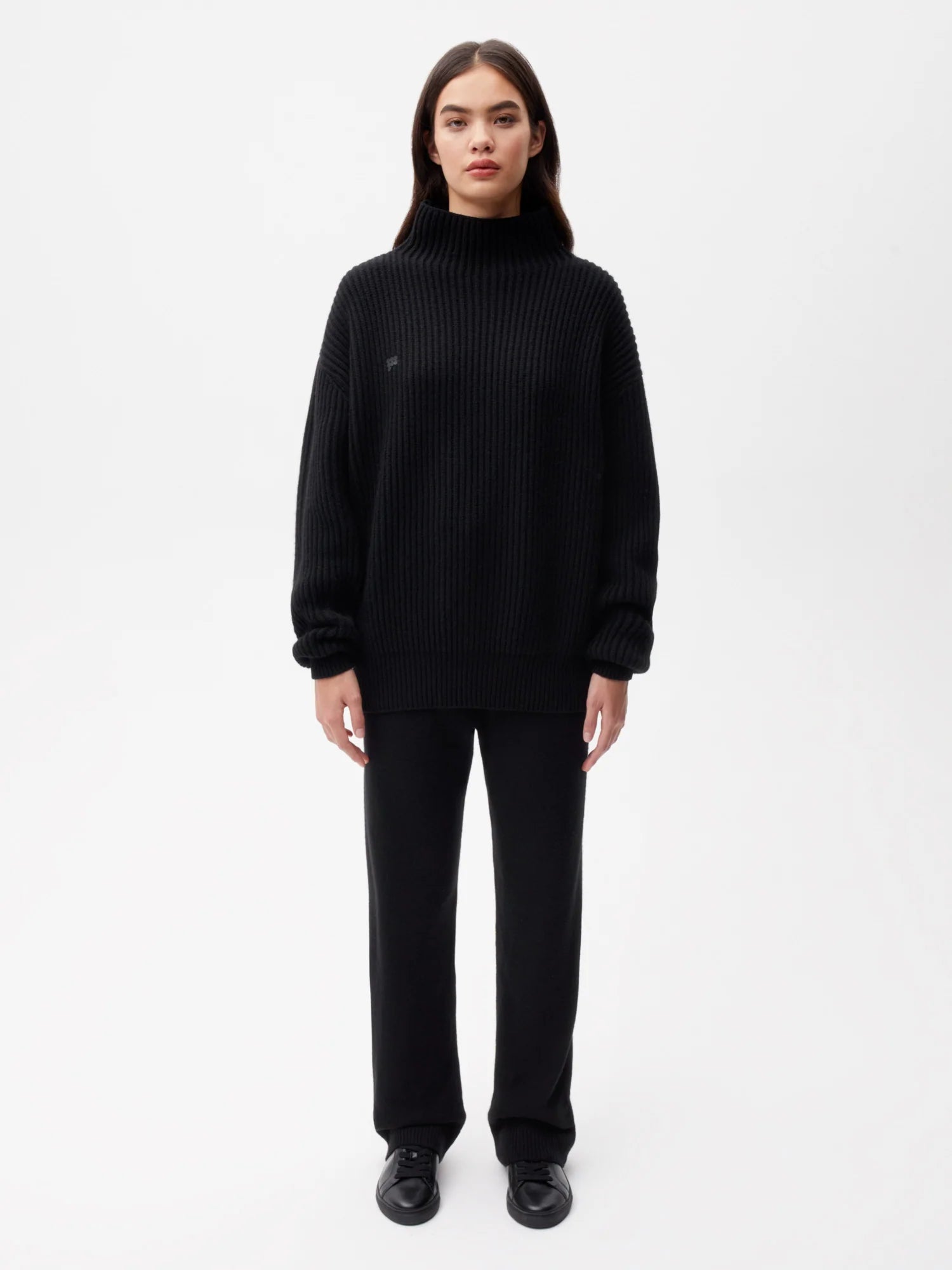 Recycled-Cashmere-Funnel-Neck-Jumper-Black-Female-3