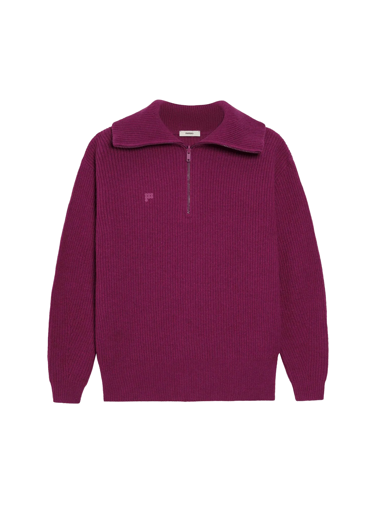 Recycled Cashmere Half Zip—plum purple-packshot-3