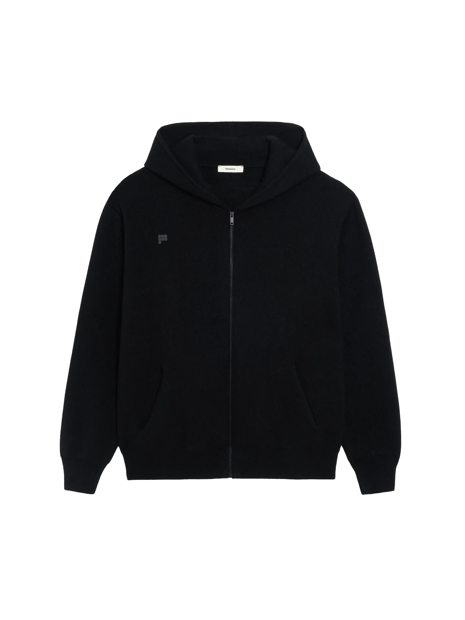 Recycled Cashmere Zipped Hoodie—black-packshot-3