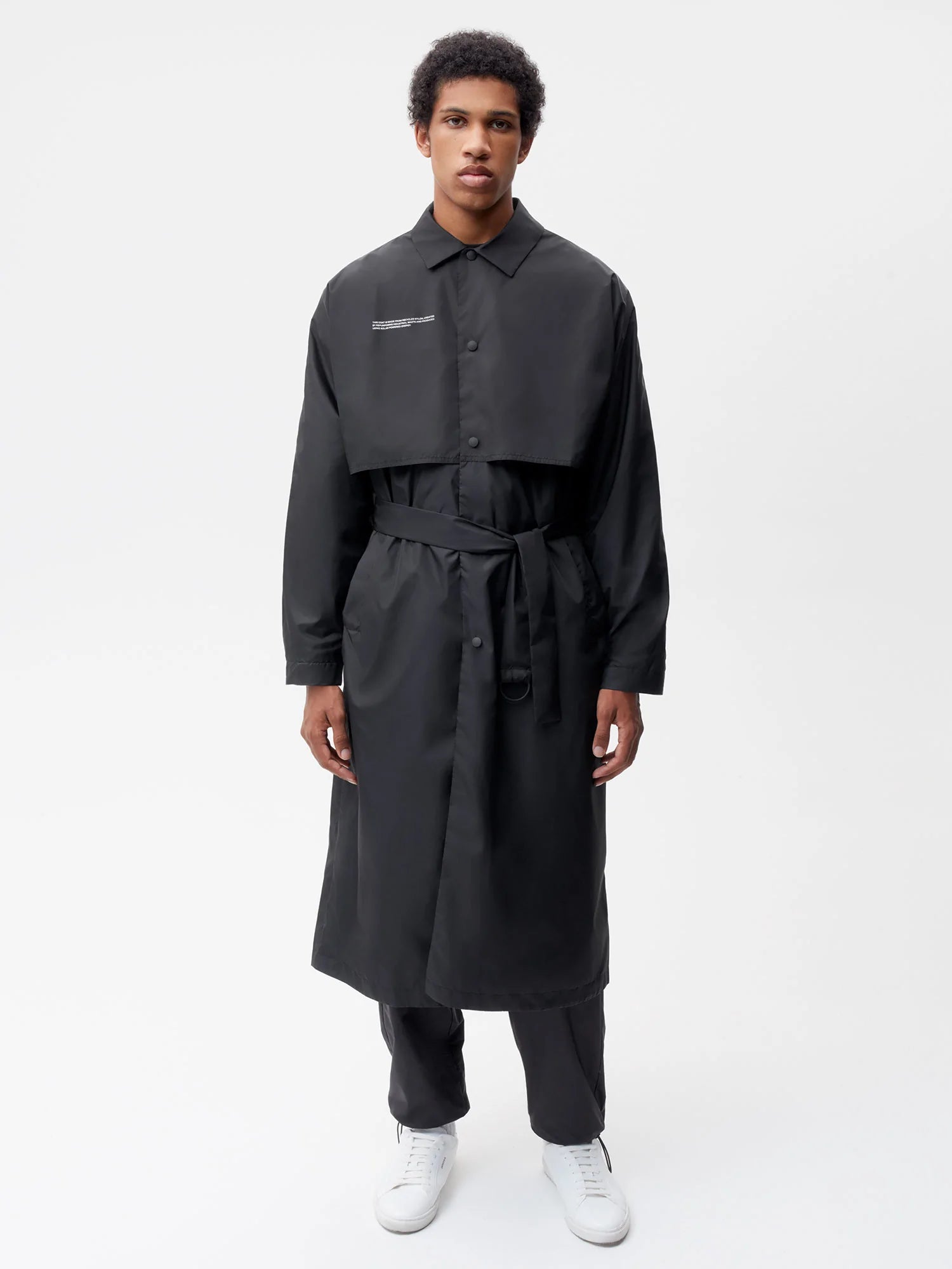 Recycled Nylon Trench Coat—black male