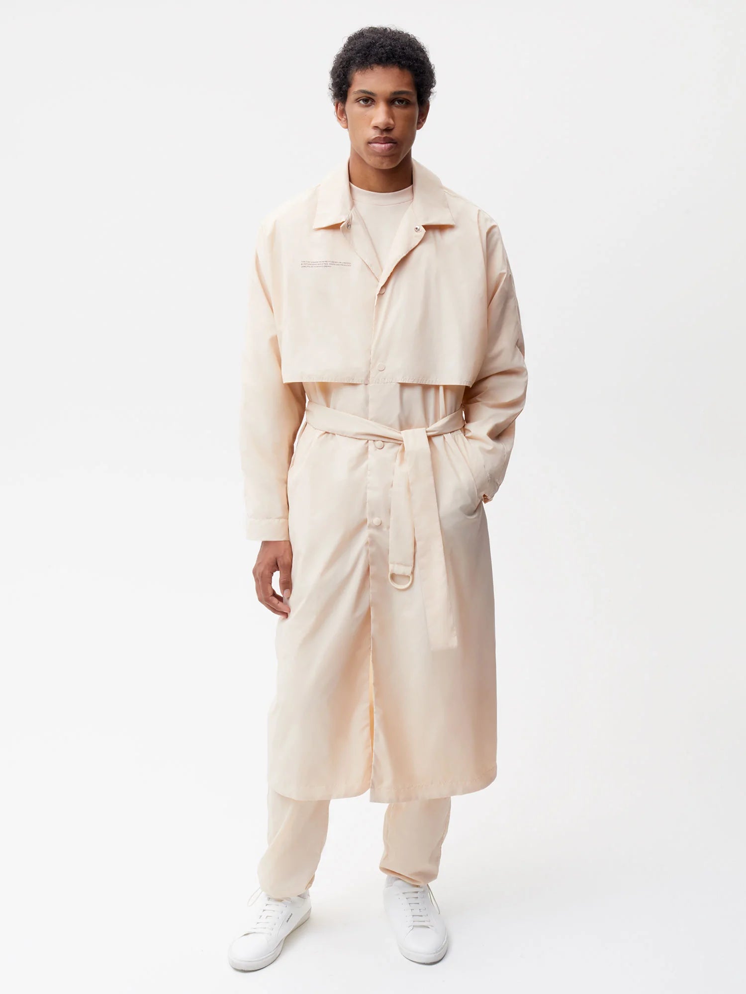 Recycled Nylon Trench Coat—sand male