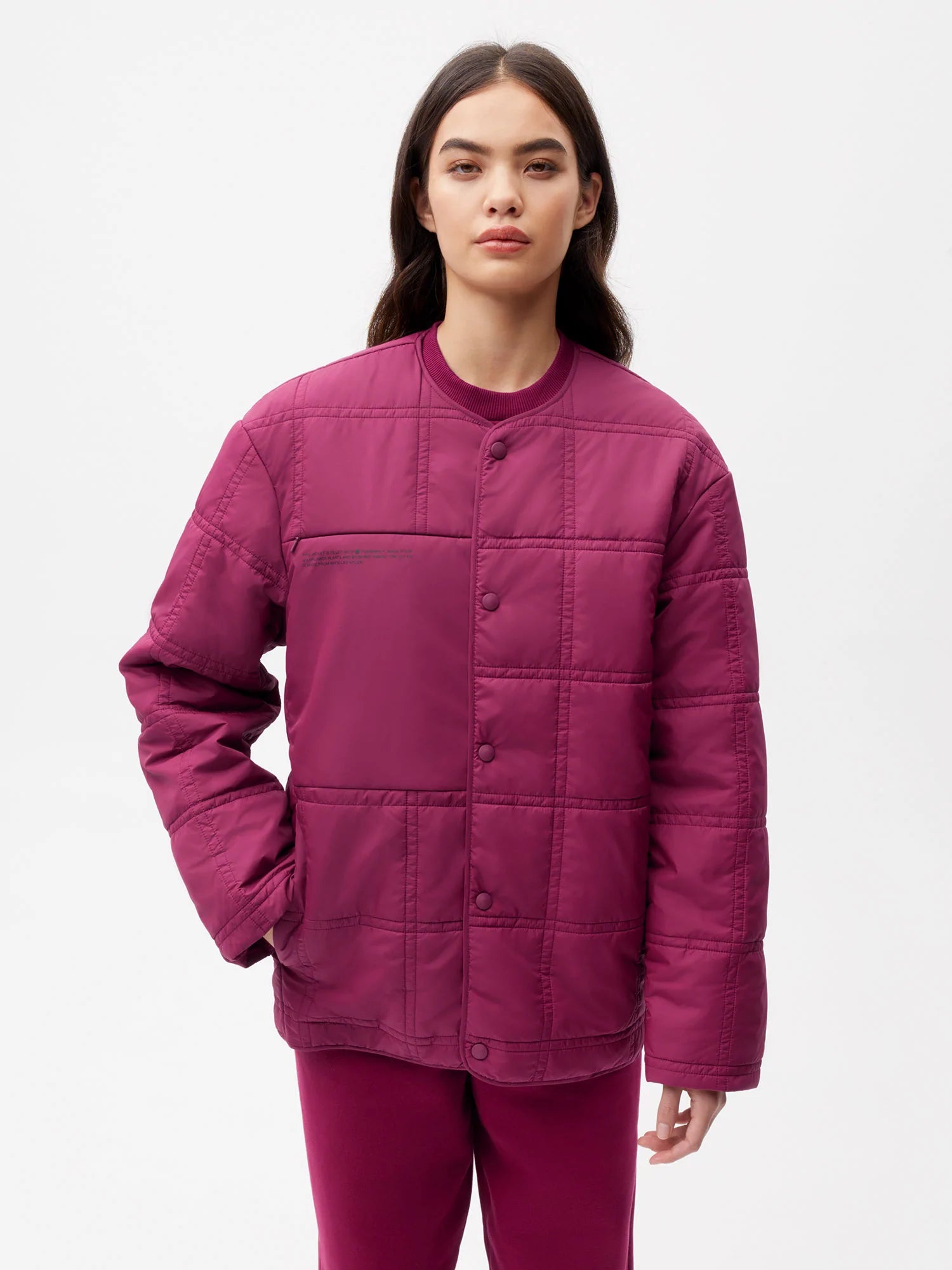 Recycled-Nylon-NW-Flwrdwn-Quilted-Collarless-Jacket-Plum-Purple-Female-1